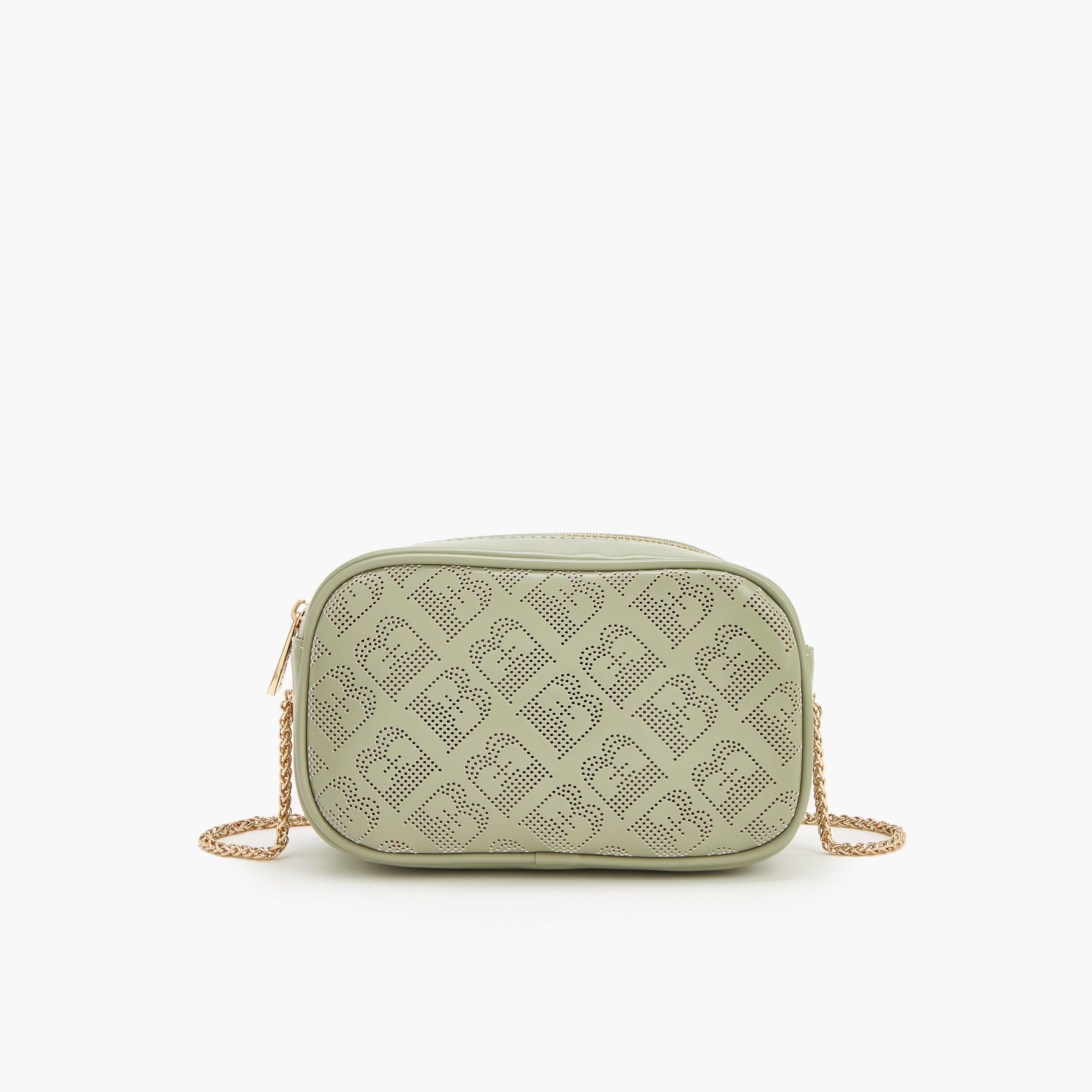 Flora Bella Monogram Textured Crossbody Bag with Chain Strap-women-bagsandwallets-handbags-image-1