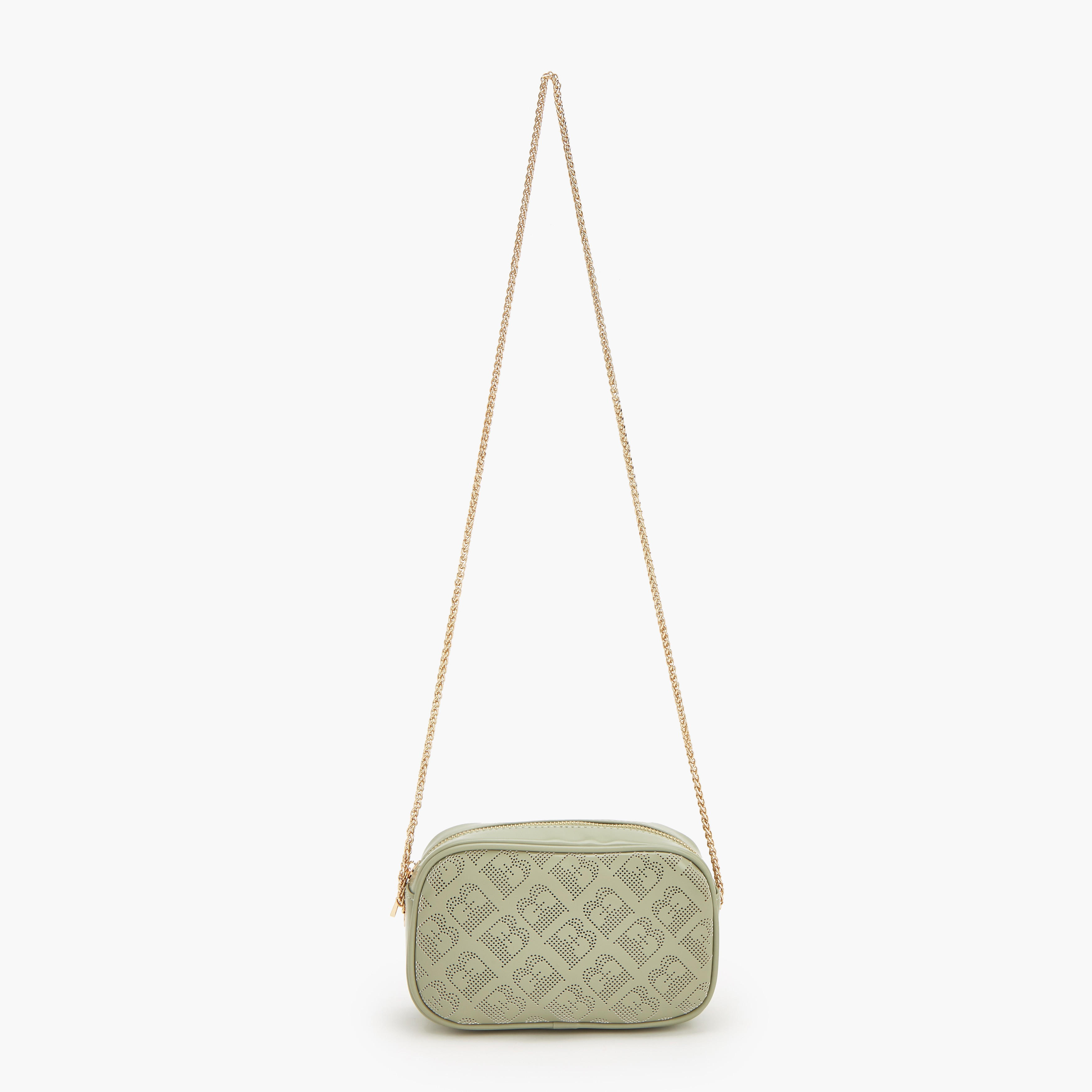 Flora Bella Monogram Textured Crossbody Bag with Chain Strap-women-bagsandwallets-handbags-image-2