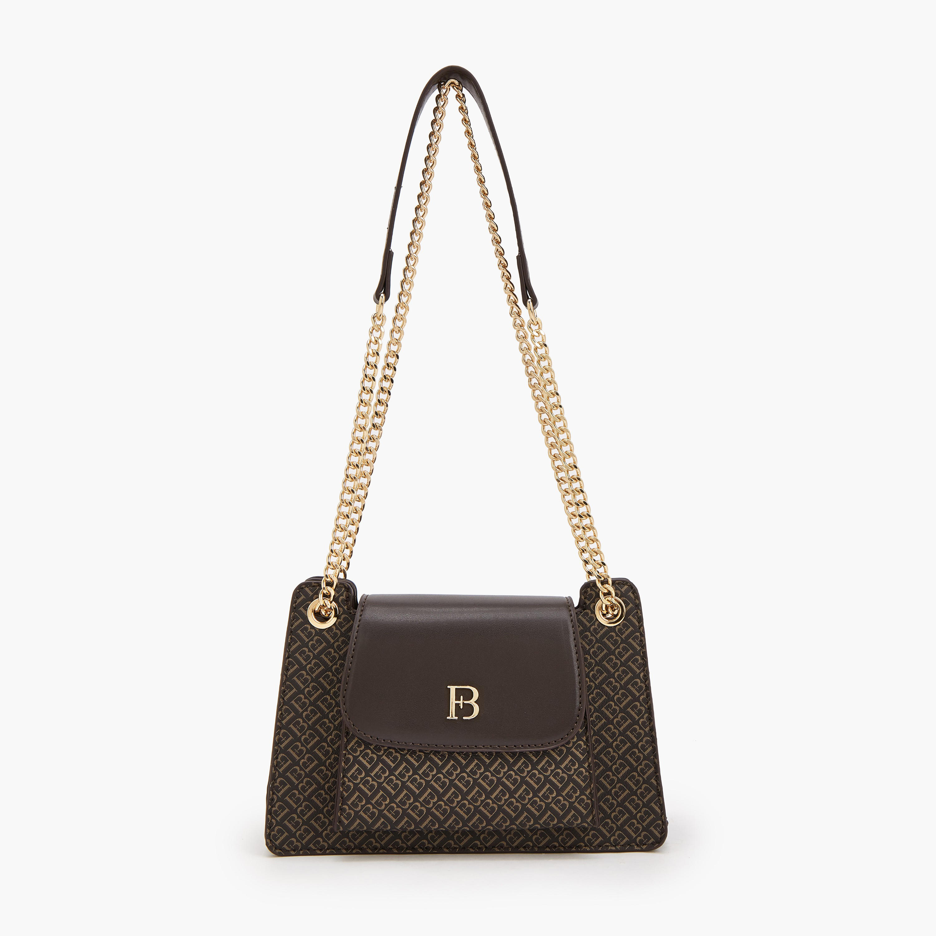 شنطة كروس بودي بطبعات مونوجرام بحزام سلسلة من فلورا بيلا-women-bagsandwallets-handbags-image-1