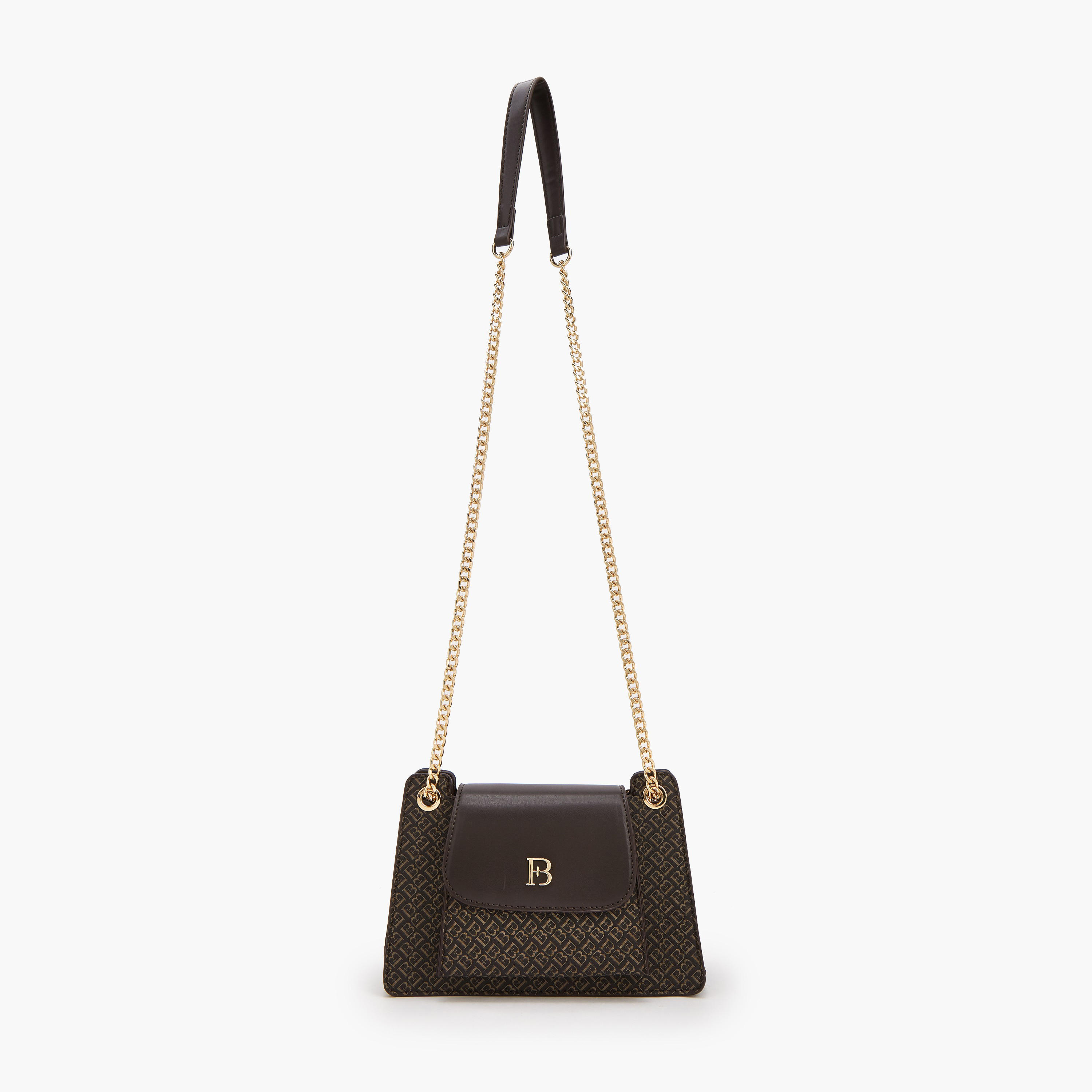 شنطة كروس بودي بطبعات مونوجرام بحزام سلسلة من فلورا بيلا-women-bagsandwallets-handbags-image-2