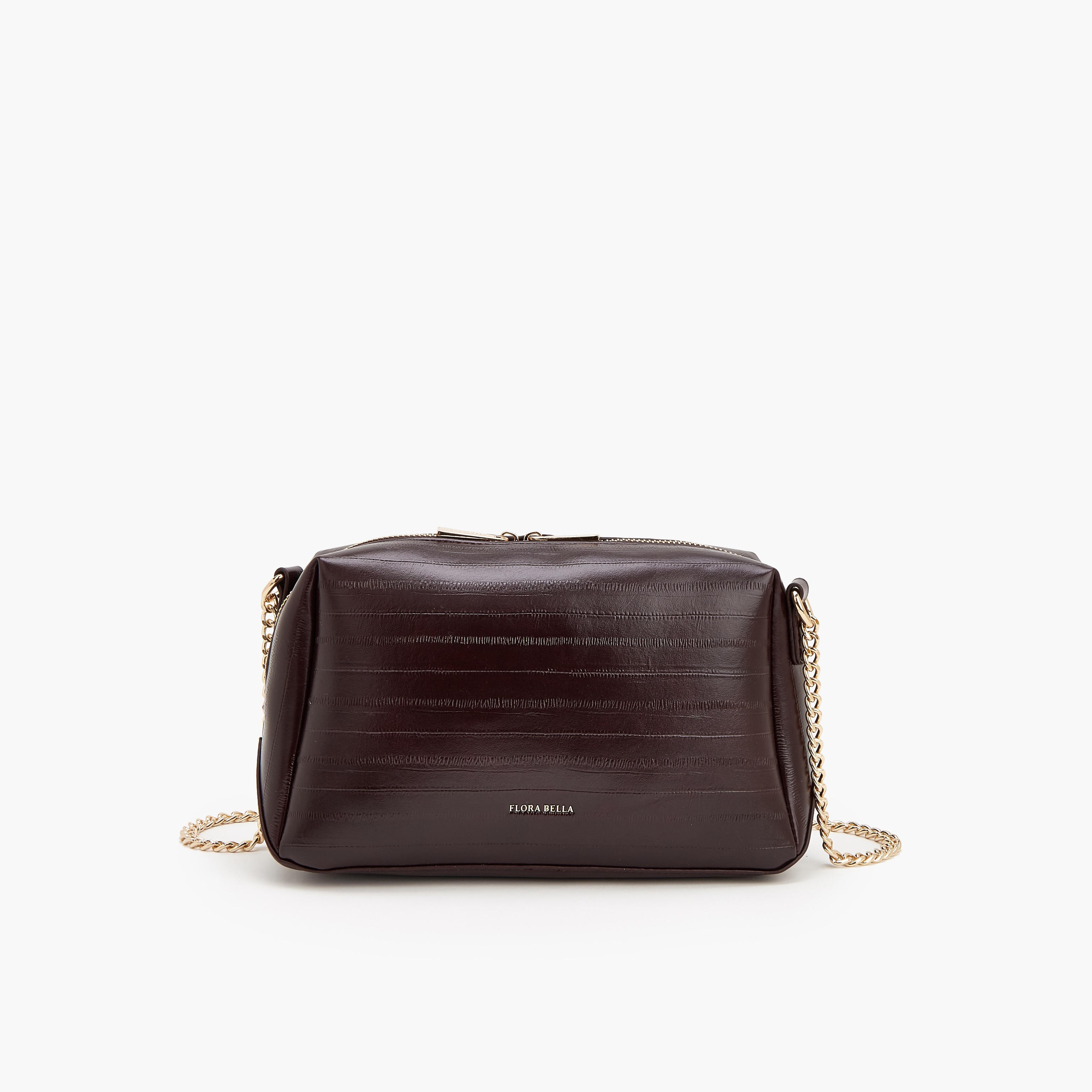 Flora Bella Textured Crossbody Bag with Chain Strap-women-bagsandwallets-handbags-image-1