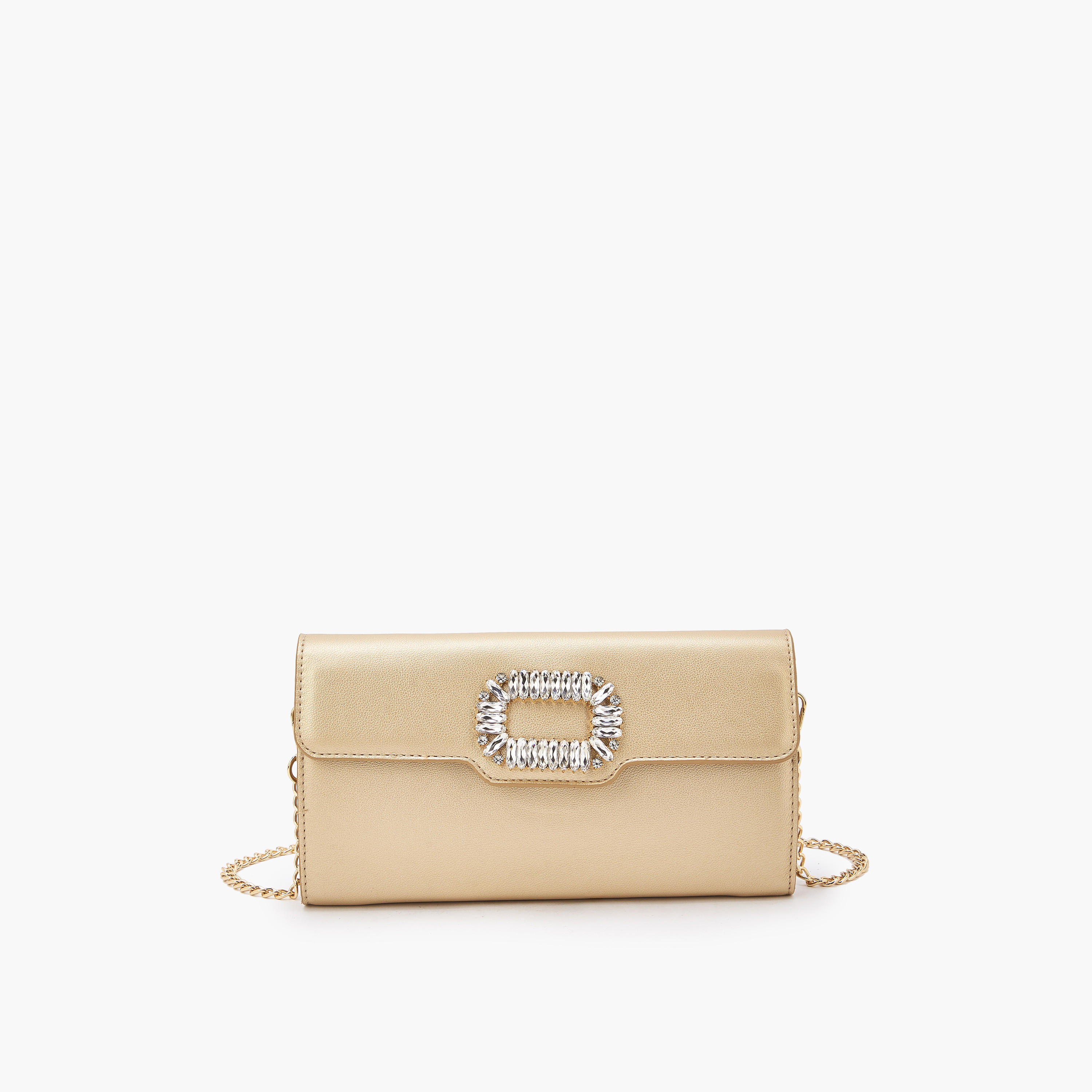 شنطة كلاتش مزينة بحزام سلسلة قابل للفصل من فلورا بيلا-women-bagsandwallets-handbags-image-1