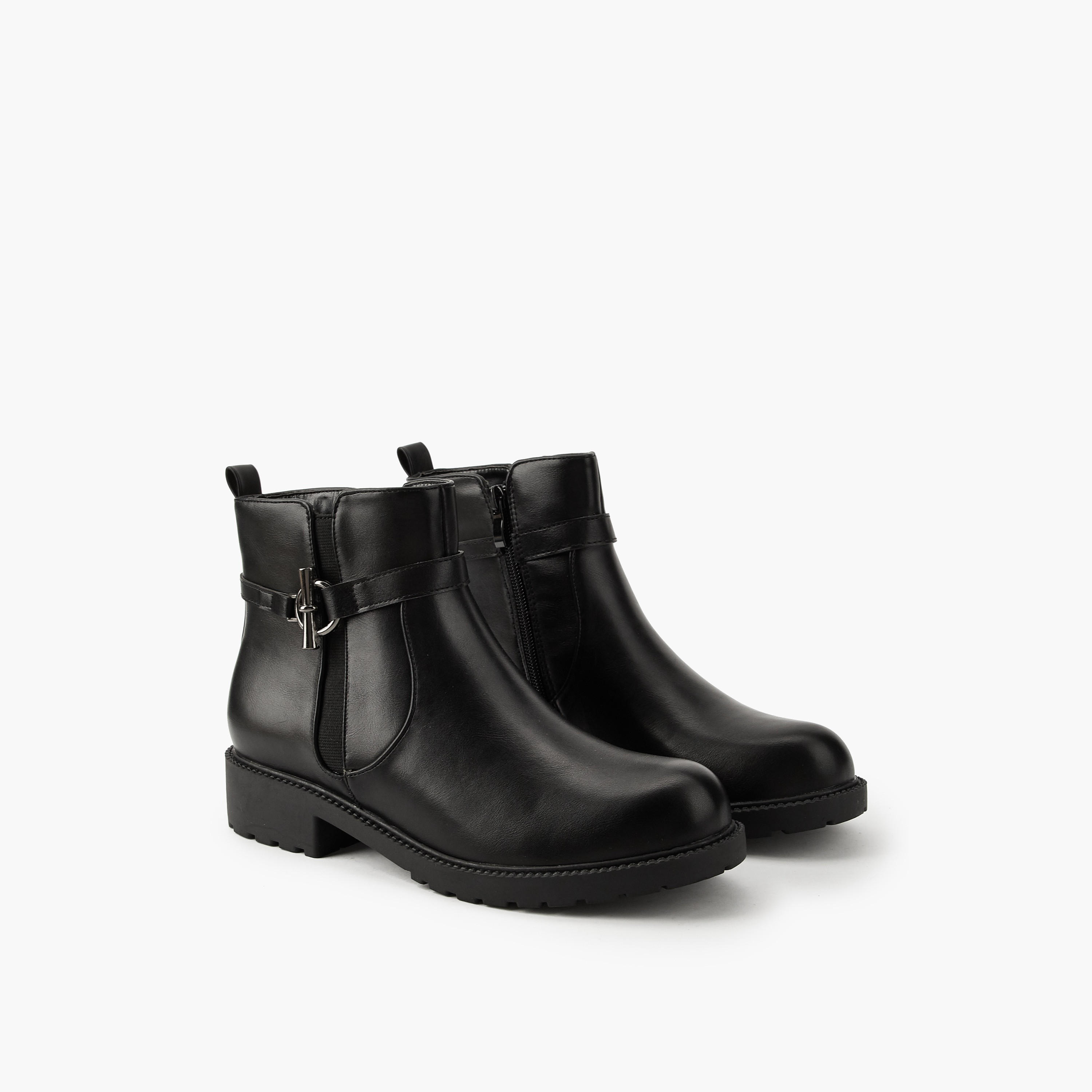 Flora Bella Women Buckle Detail Ankle Boots-women-shoes-boots-image-1