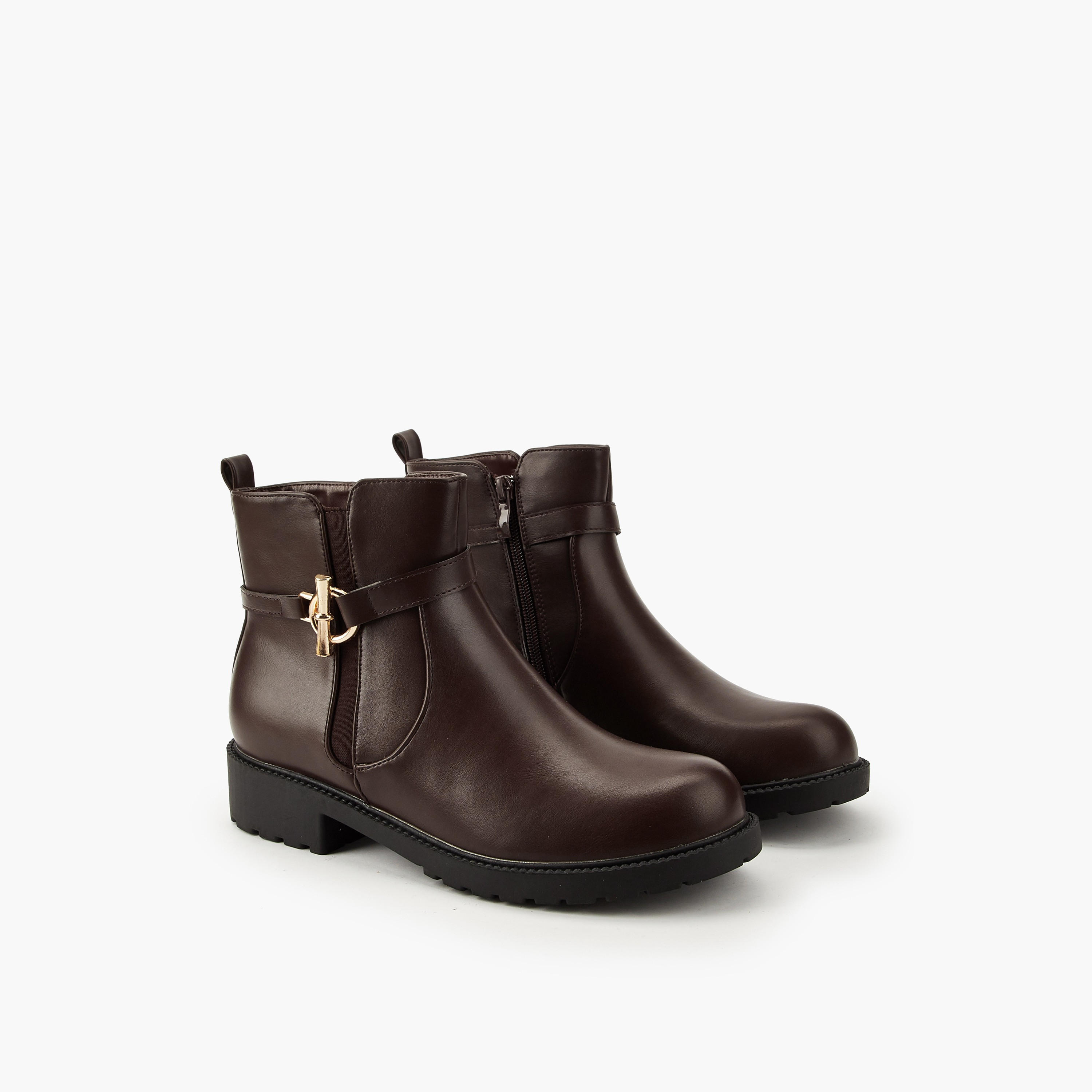 Flora Bella Women Buckle Detail Ankle Boots-women-shoes-boots-image-1