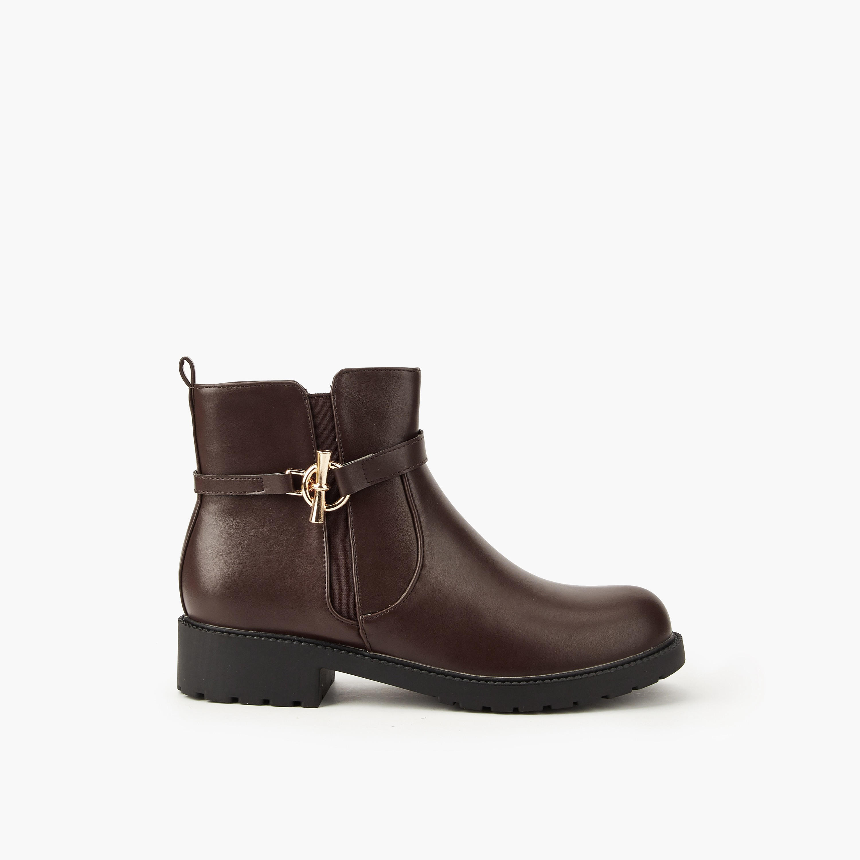 Flora Bella Women Buckle Detail Ankle Boots-women-shoes-boots-image-2