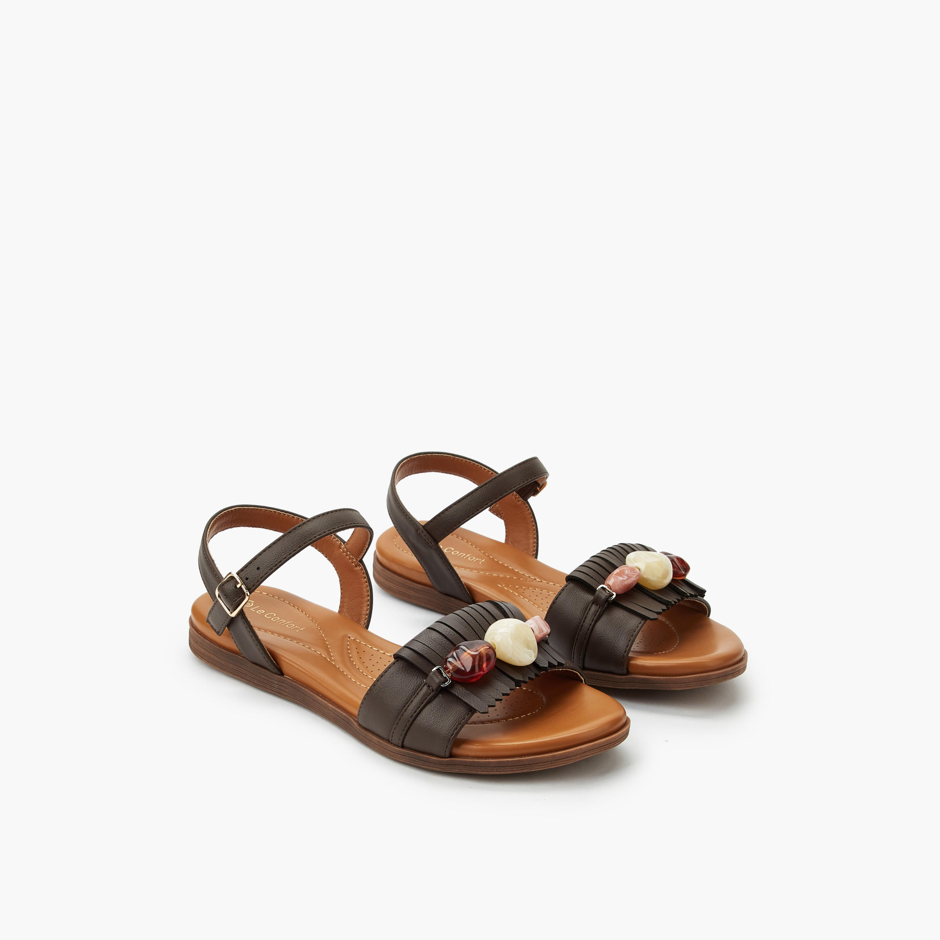Le Confort Women Buckle Closure Sandals-women-shoes-flats-sandals-image-1