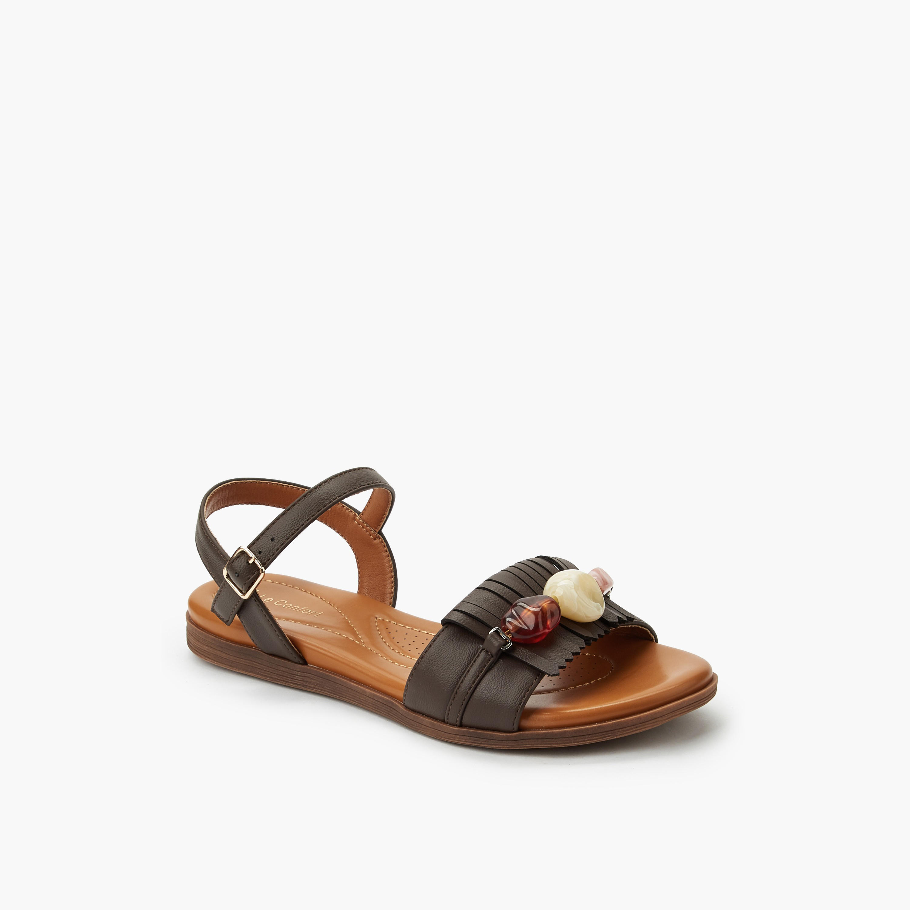 Le Confort Women Buckle Closure Sandals-women-shoes-flats-sandals-image-2