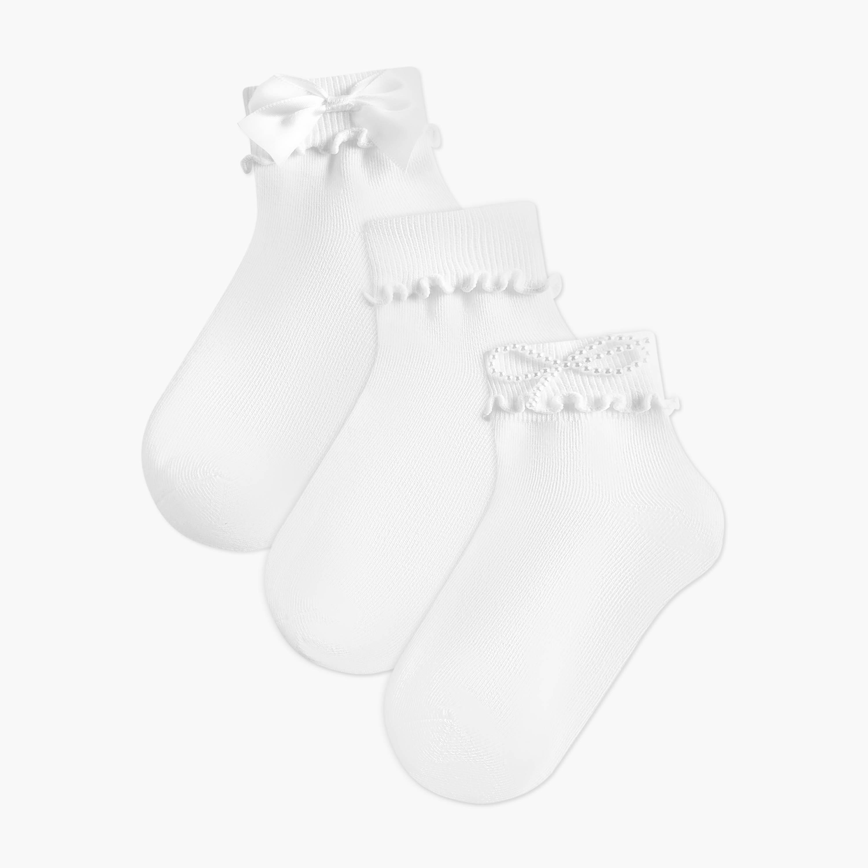 Pack of 3 Celeste Girls Socks with Applique Detail-girls-accessories-socks-image-1