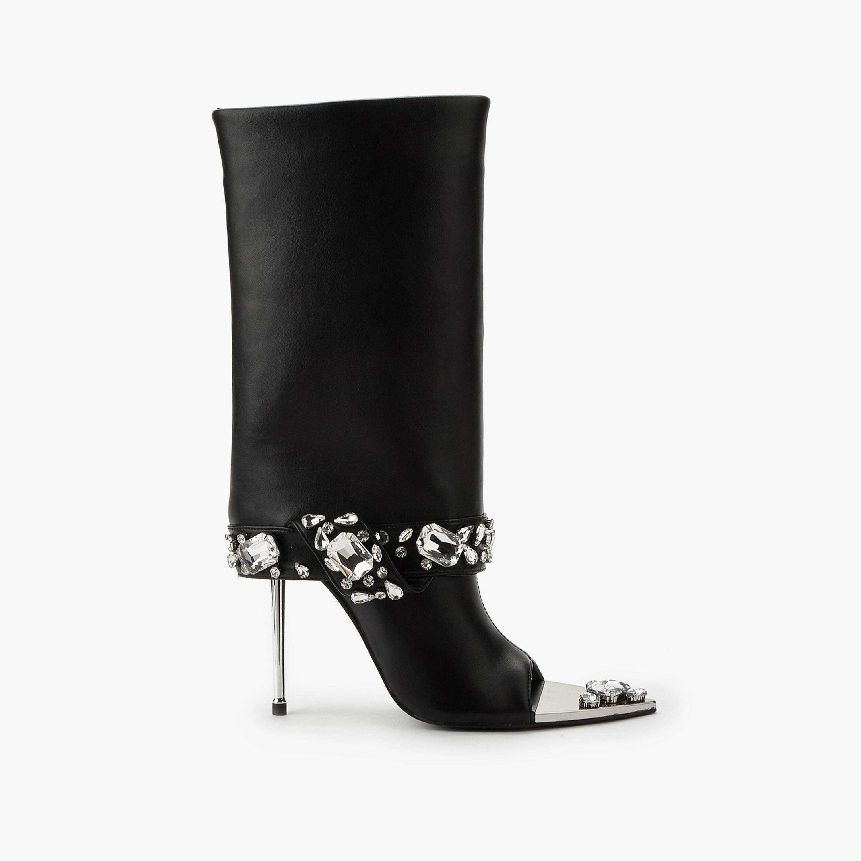 بوت شافت عالي مرصّع بمقدمة مفتوحة للنساء من سيليست-women-shoes-boots-image-2