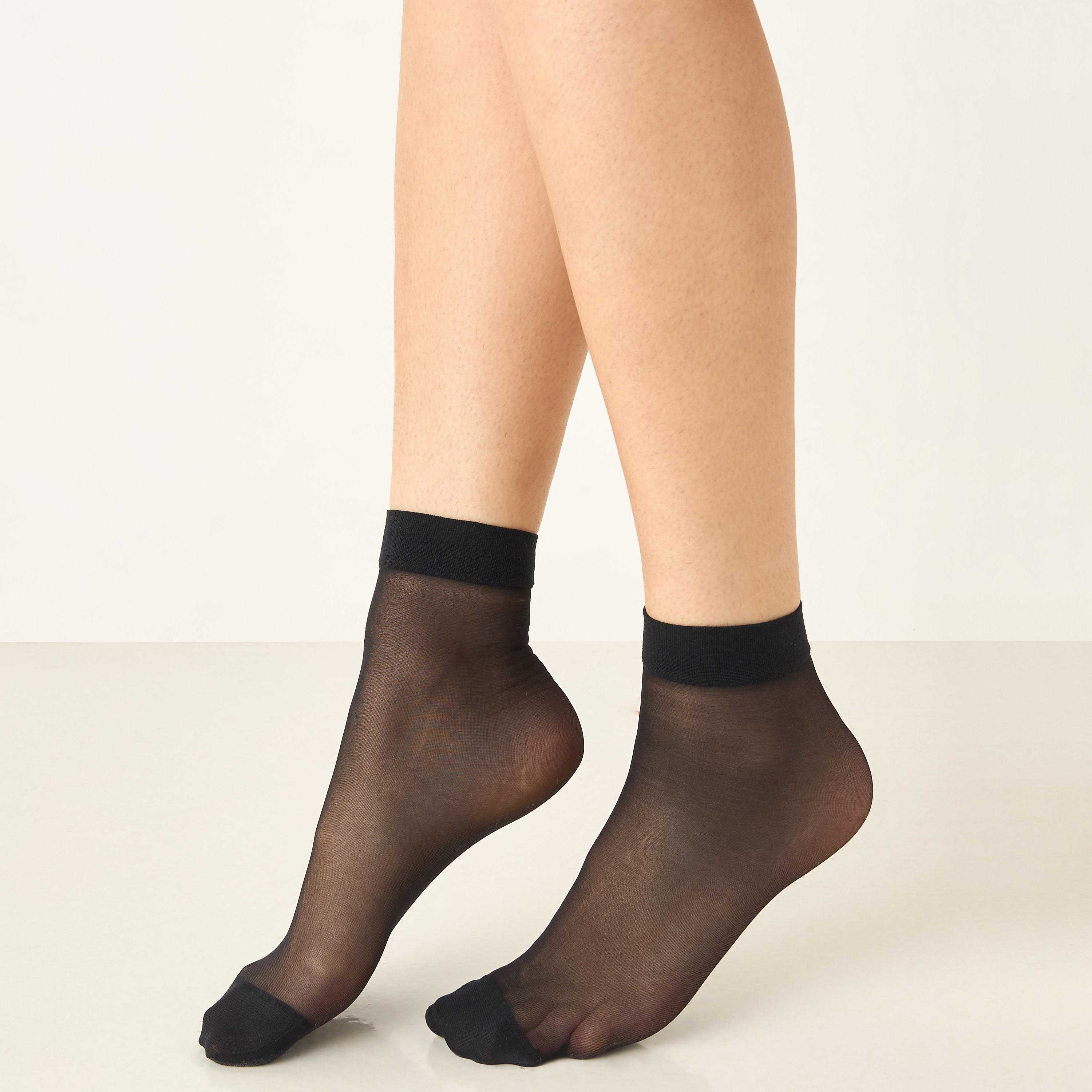 Celeste Solid Crew Length Socks with Elasticated Hem-women-socksandstockings-image-3