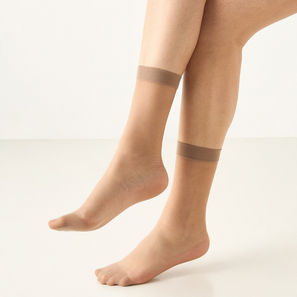 Celeste Solid Crew Length Socks with Elasticated Hem-women-image-1
