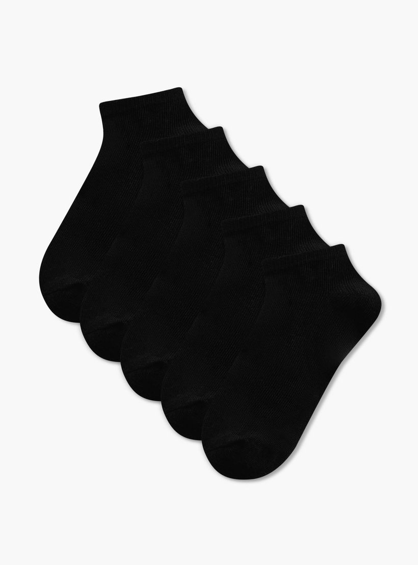 جوارب بطول الكاحل سادة - طقم من 5-girls-accessories-socks-image-1
