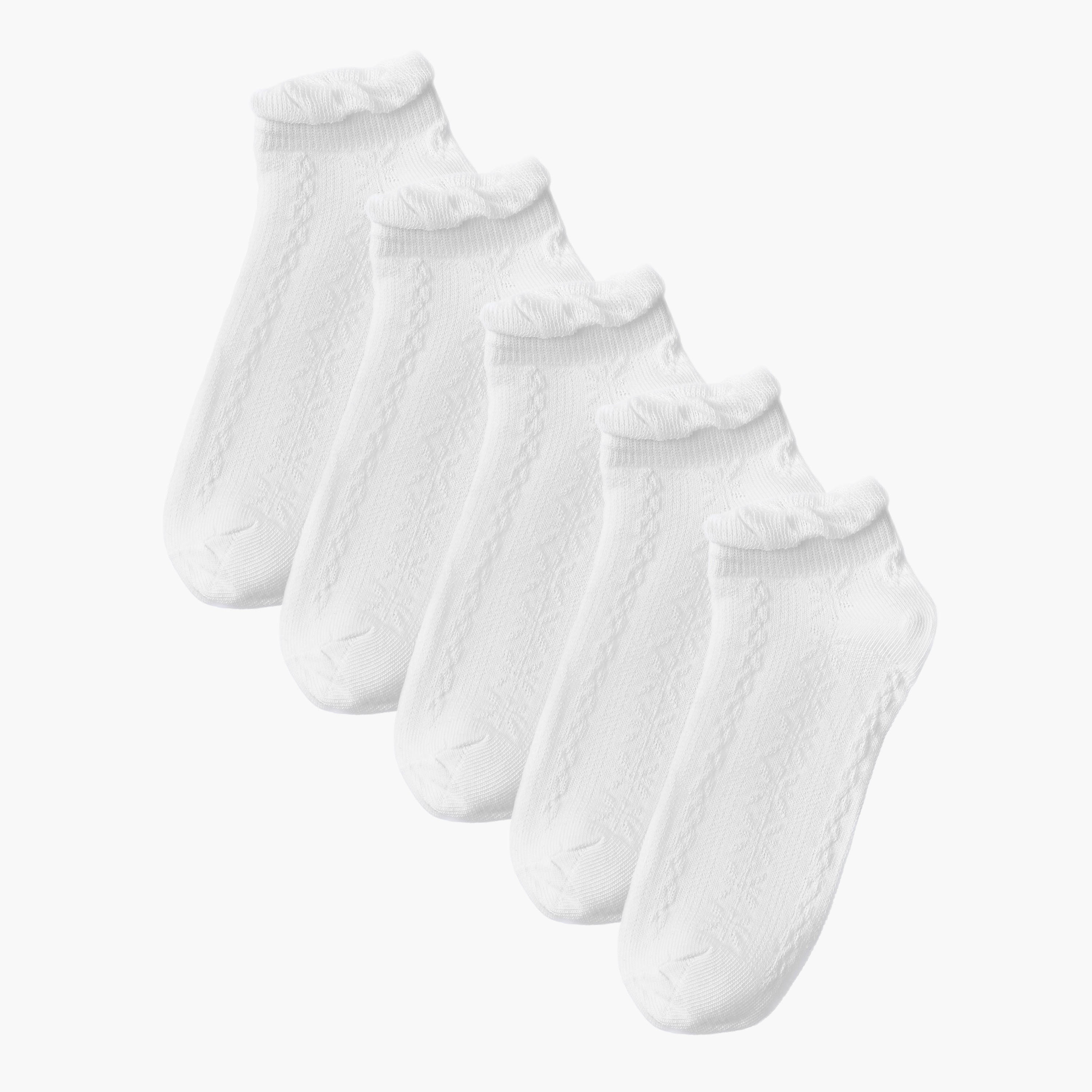 طقم من 5 - جوارب طول الكاحل للأطفال من جونيورز-girls-accessories-socks-image-1