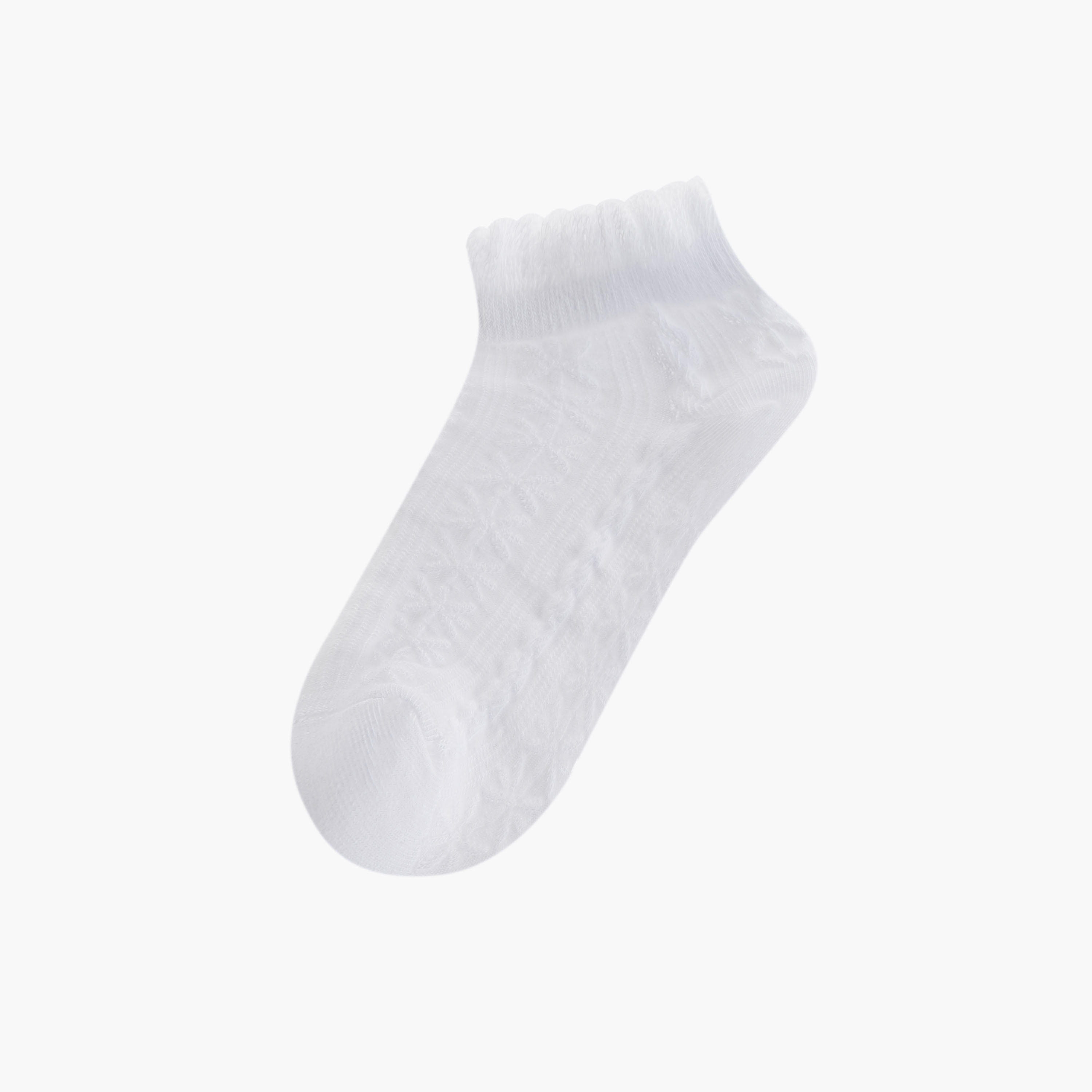 Juniors Textured Ankle Length Socks - Set of 5-girls-accessories-socks-image-2