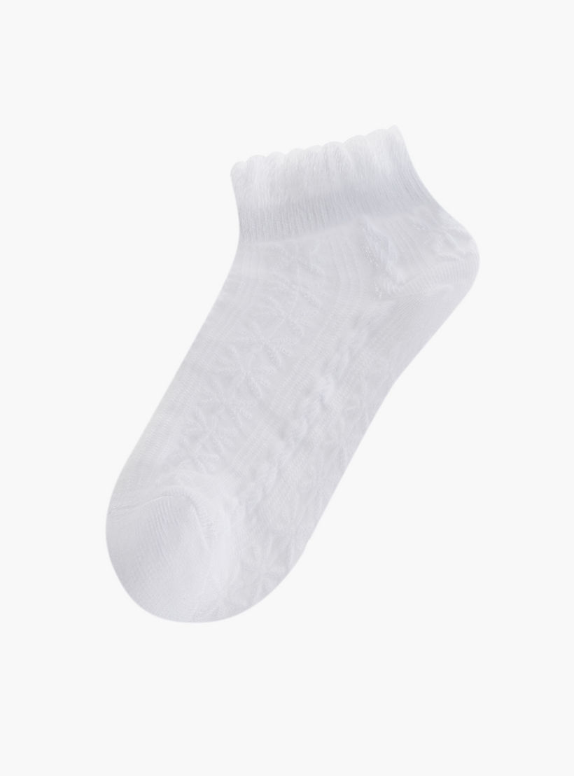 Juniors Textured Ankle Length Socks - Set of 5-girls-accessories-socks-image-2