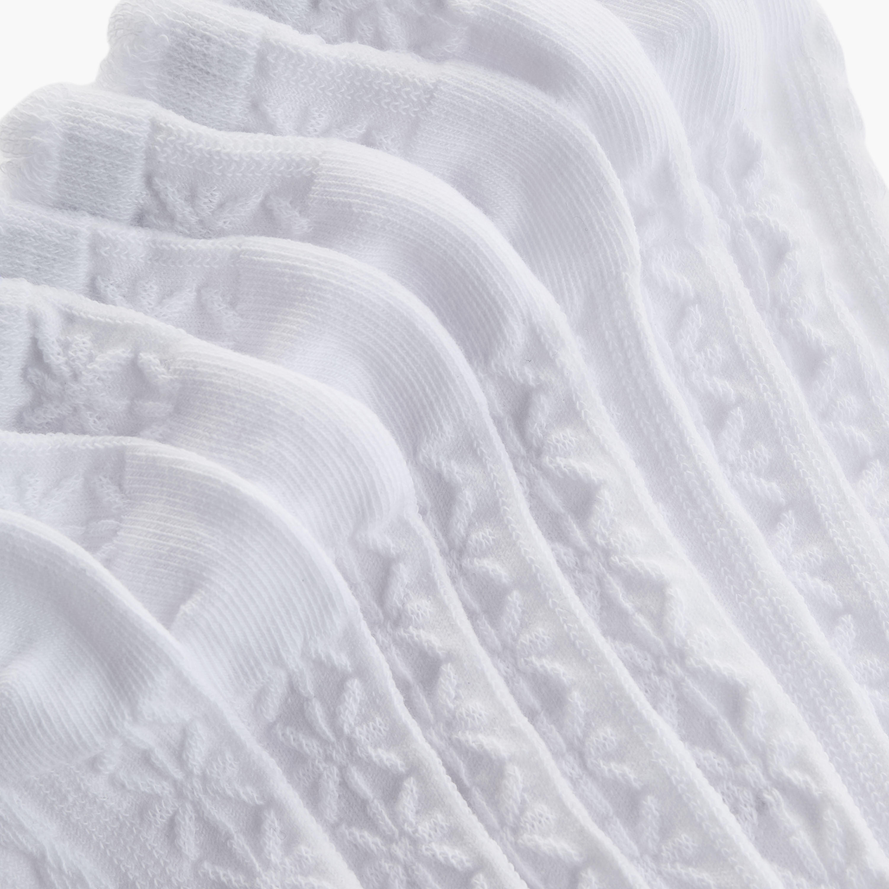 Juniors Textured Ankle Length Socks - Set of 5-girls-accessories-socks-image-4