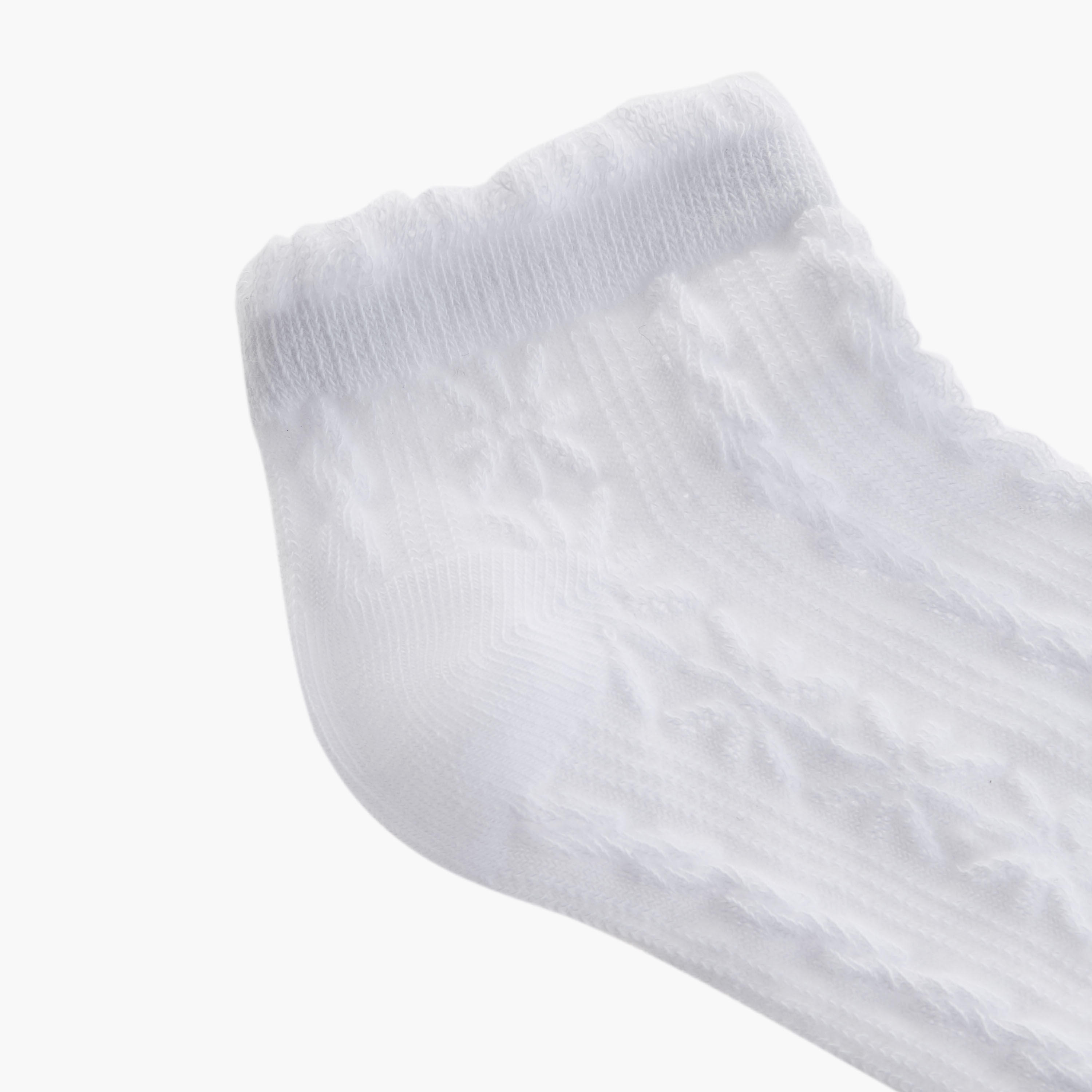 Juniors Textured Ankle Length Socks - Set of 5-girls-accessories-socks-image-5
