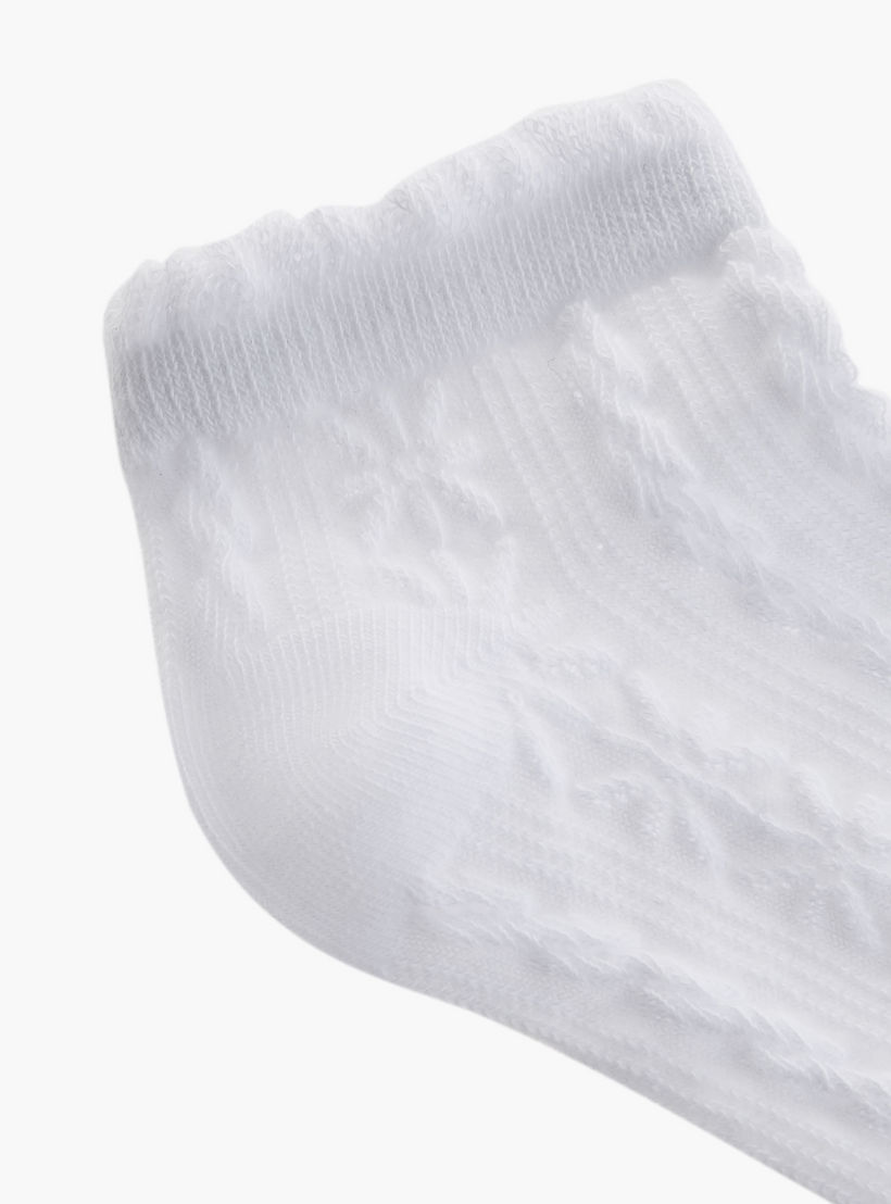 Juniors Textured Ankle Length Socks - Set of 5-girls-accessories-socks-image-5