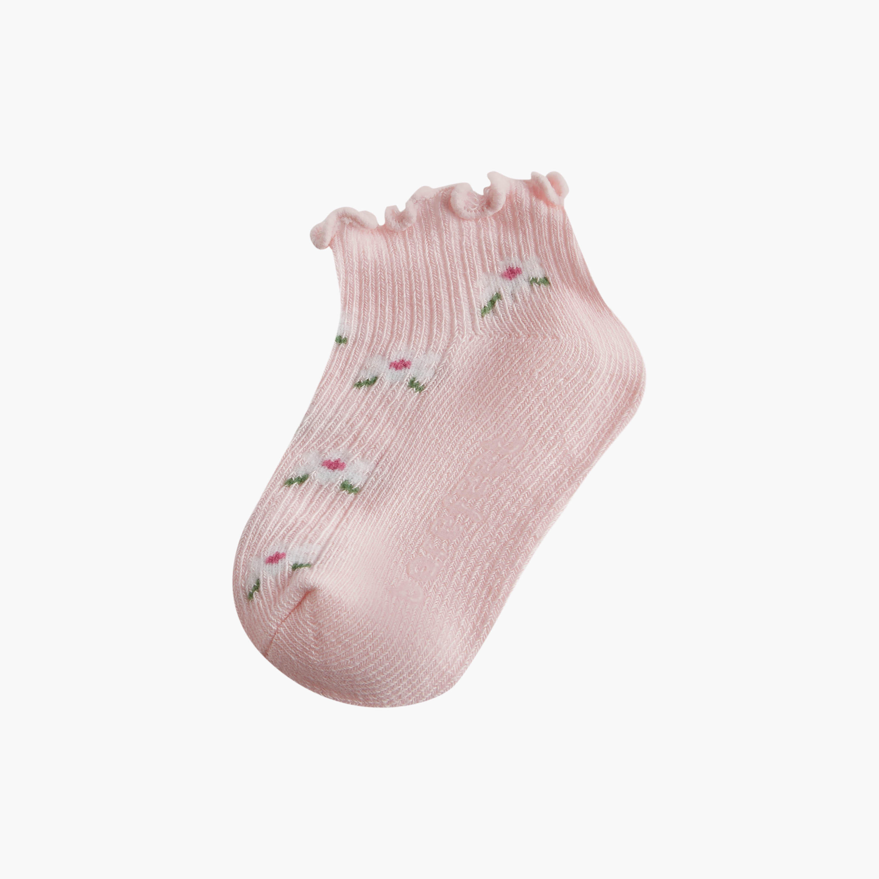 Barefeet Assorted Ankle Length Socks with Scalloped Hem - Set of 5-baby-girls-accessories-socks-image-2