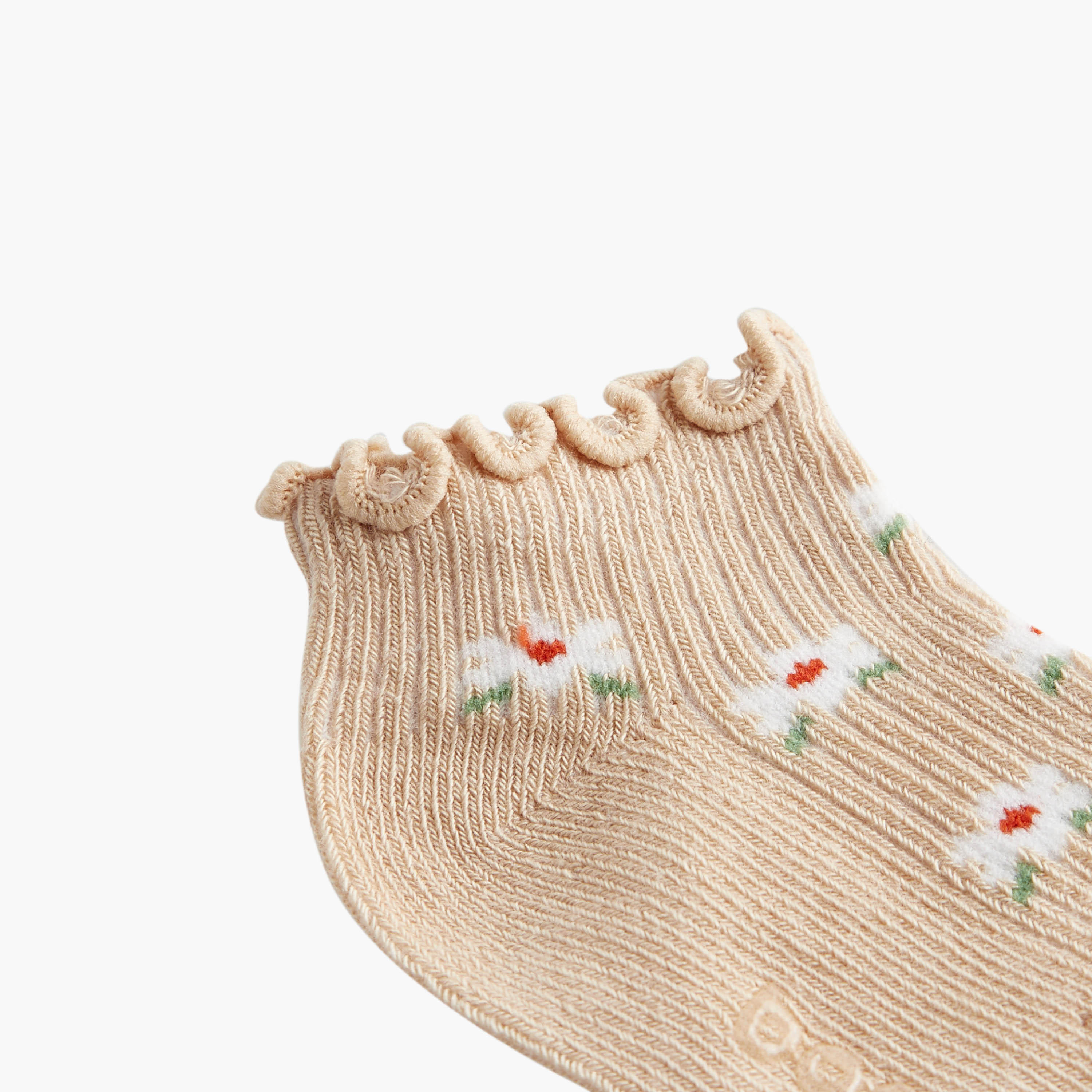 Barefeet Assorted Ankle Length Socks with Scalloped Hem - Set of 5-baby-girls-accessories-socks-image-3