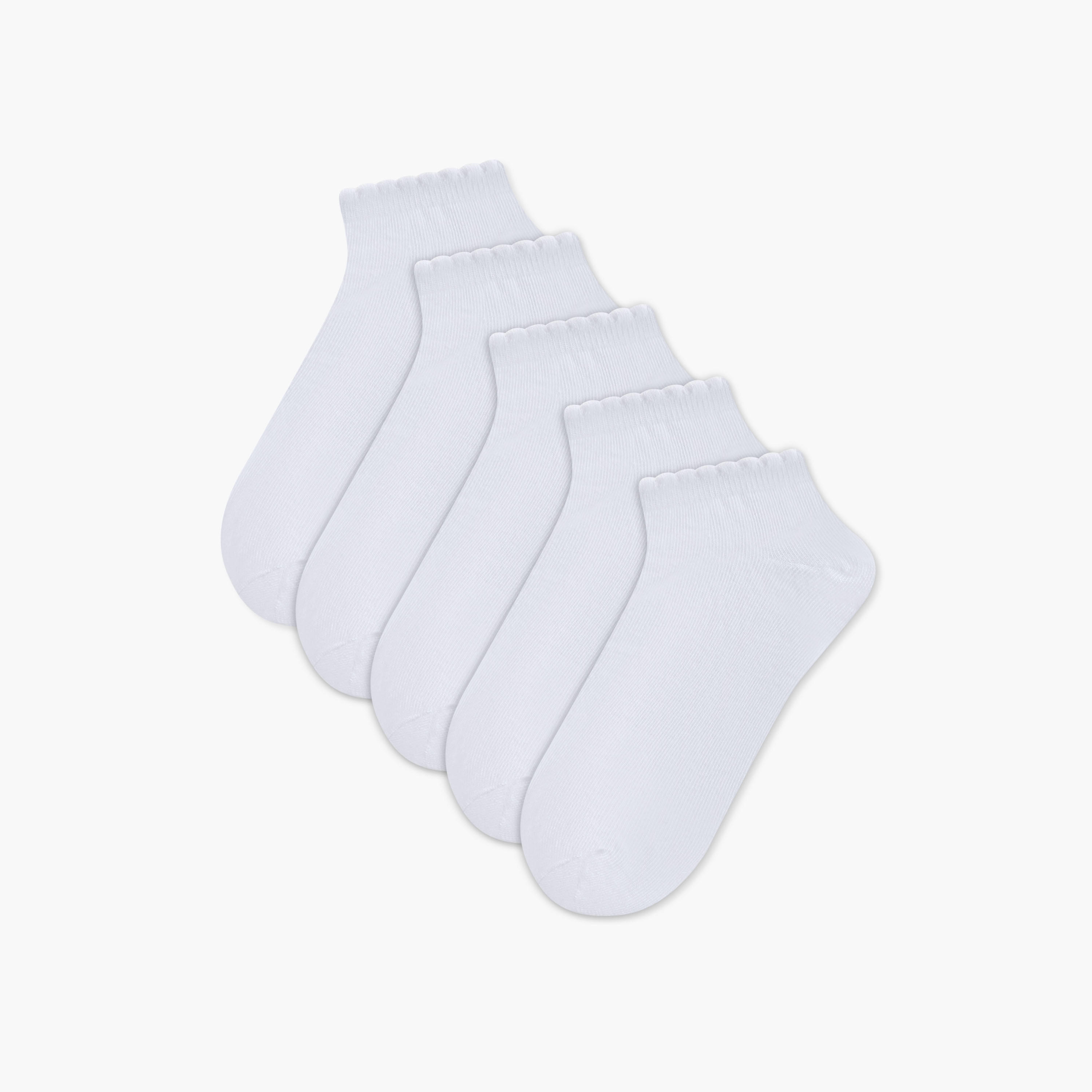 Juniors Solid Ankle Length Socks - Set of 5-girls-accessories-socks-image-1