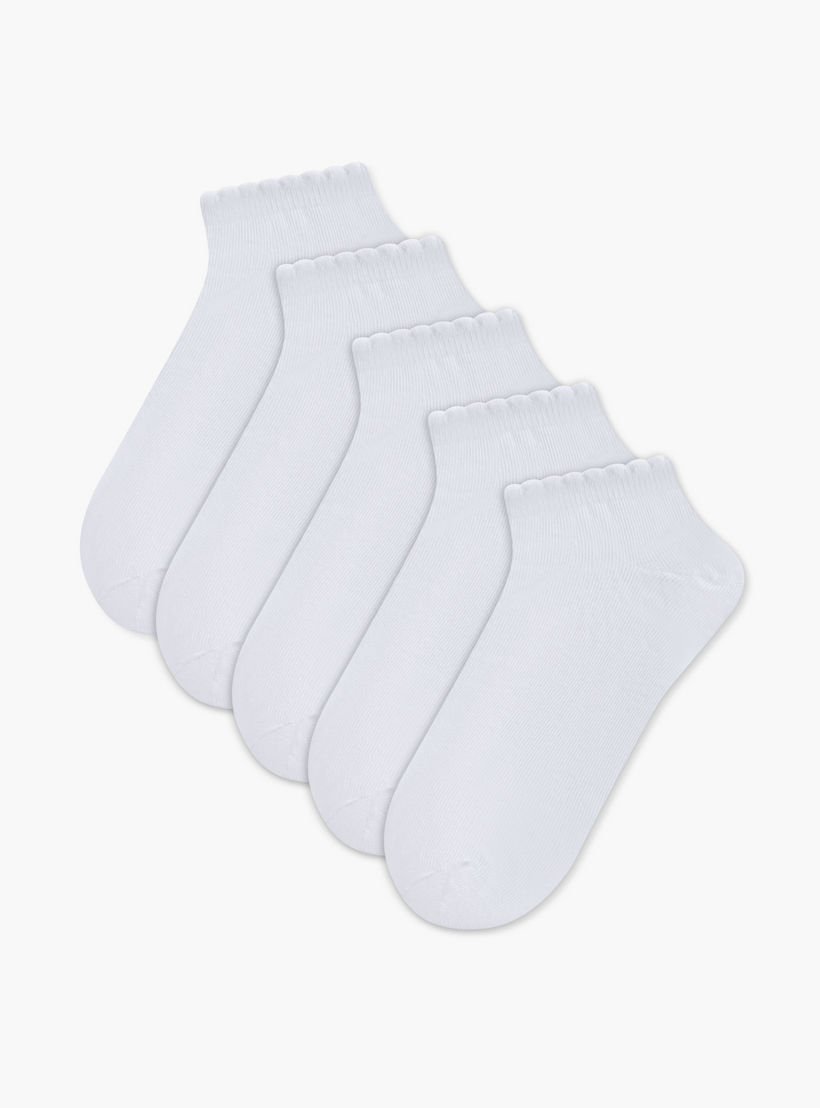 Juniors Solid Ankle Length Socks - Set of 5-girls-accessories-socks-image-1