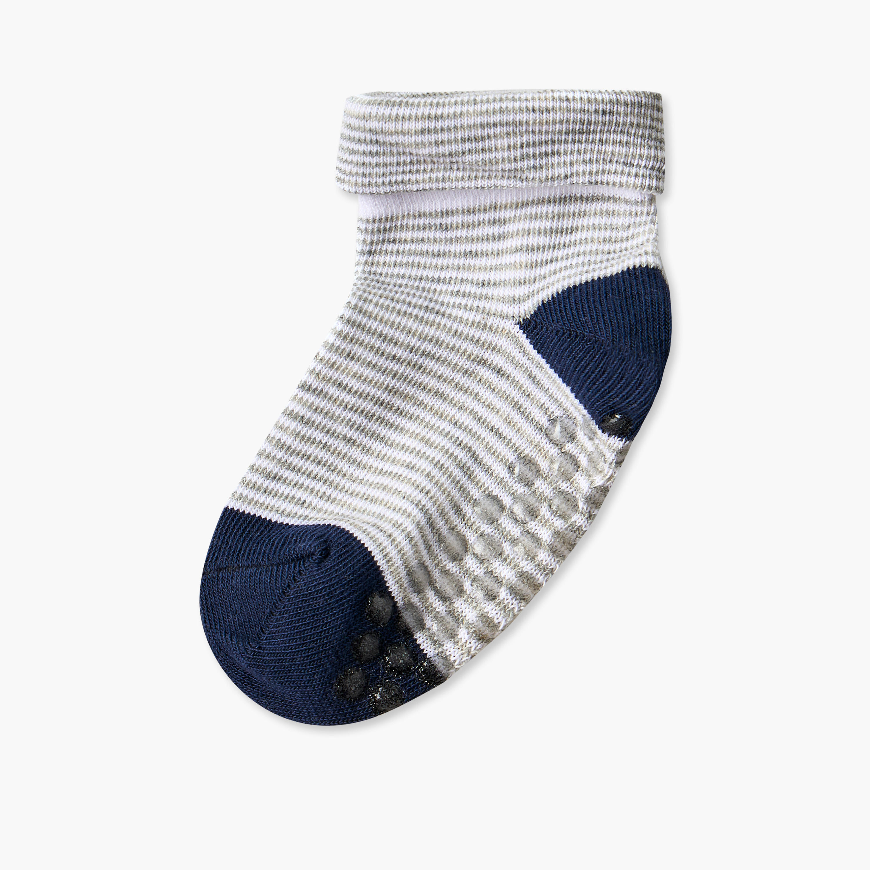 Pack of 5 Barefeet Cotton Ankle Length Baby Boys Socks with Strips-boys-accessories-socks-image-3