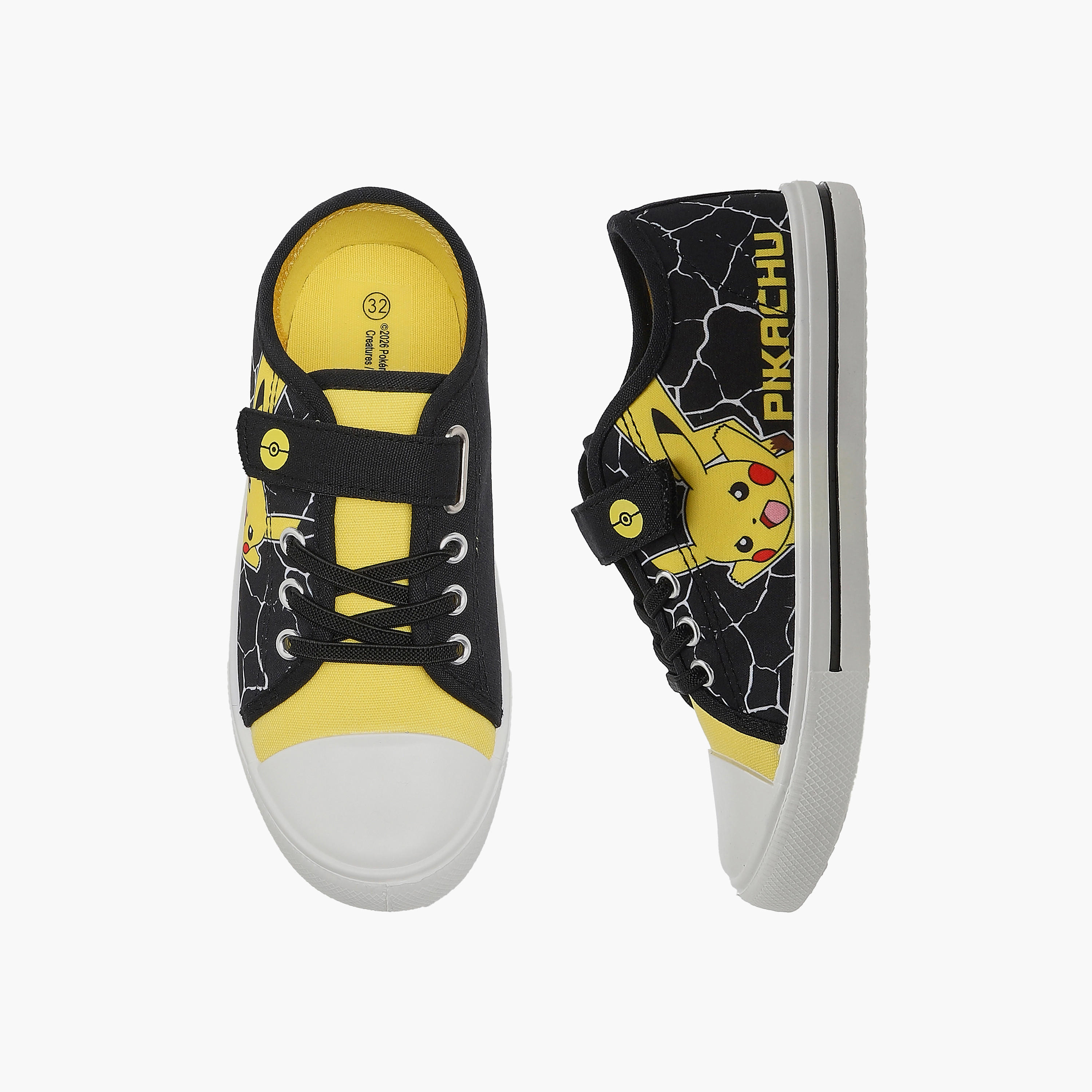 حذاء سنيكرز بطول الكاحل وشريط إغلاق لاصق بطبعات بوكيمون للأولاد-boys-shoes-sneakers-image-1