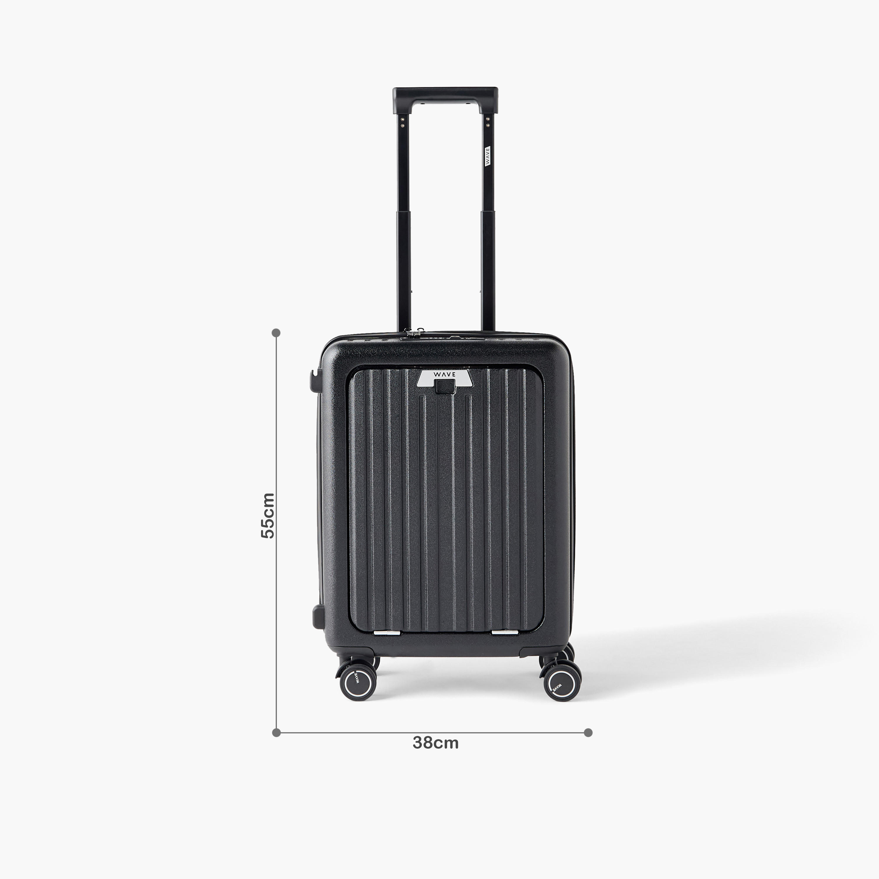 WAVE Textured Hardcase Trolley with Retractable Handle - 20 Inches Check-in Bag-travel-luggagesandbags-luggage-image-2