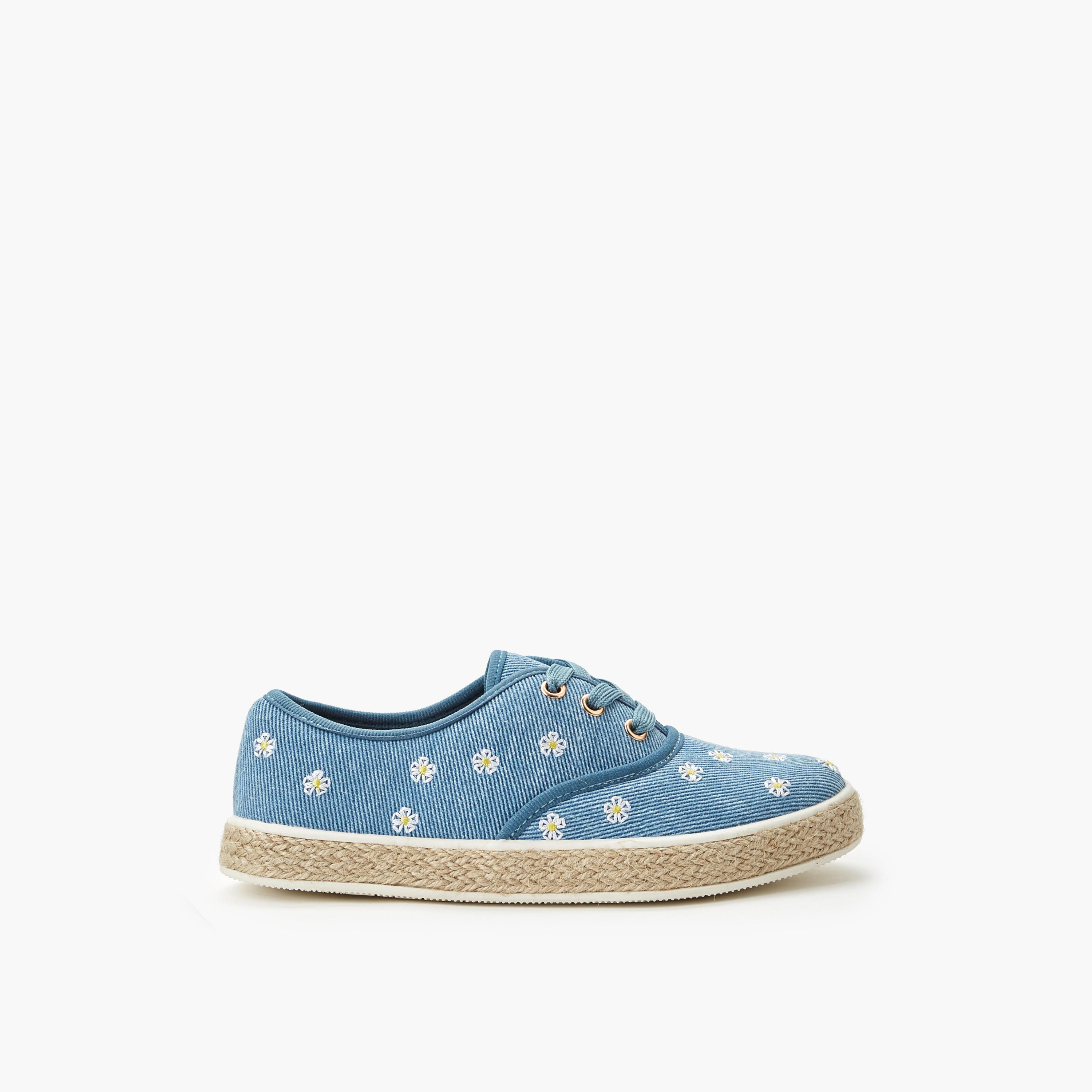 Peppermint Girls Floral Embroidered Espadrille Sneakers-girls-shoes-sneakers-image-3