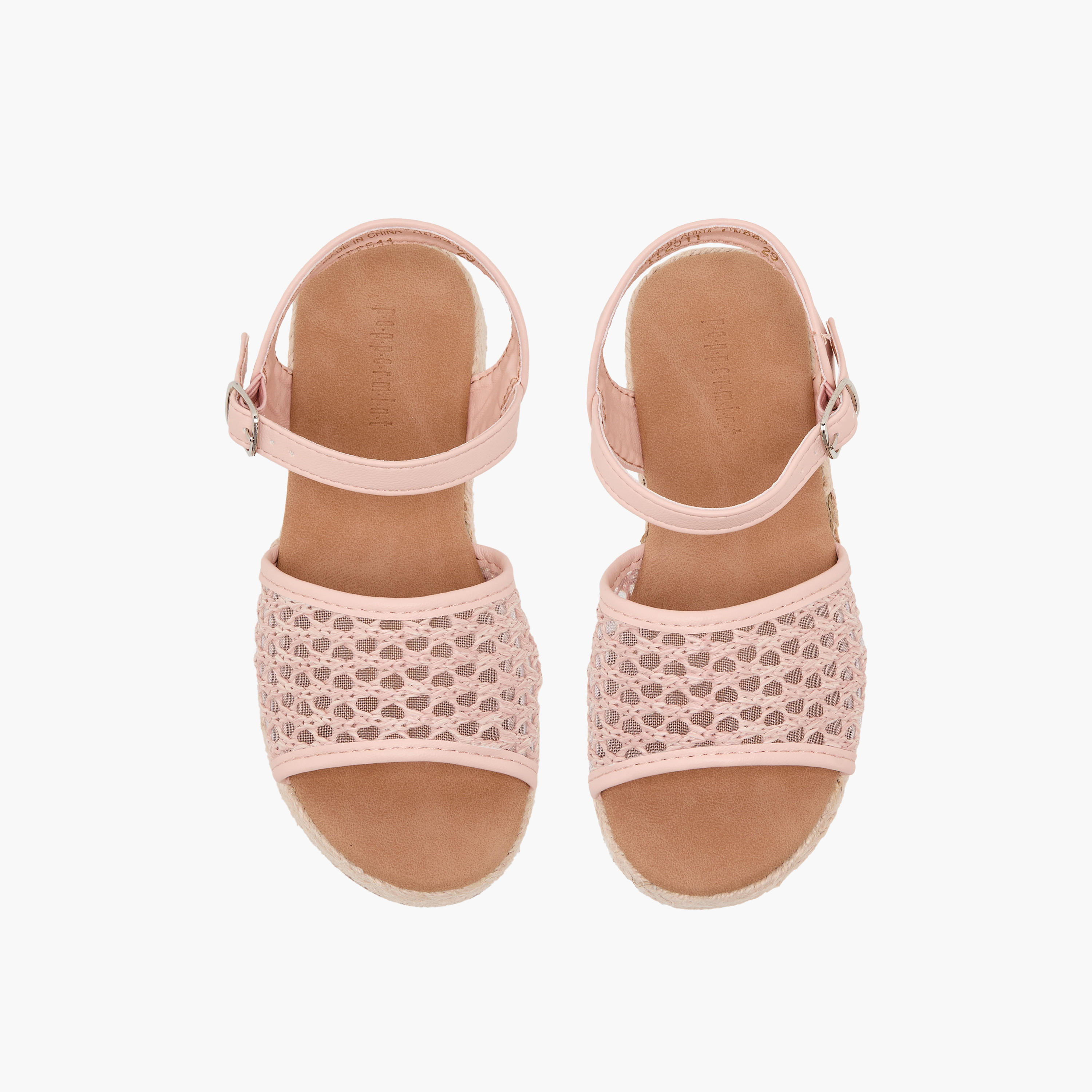 Peppermint Girls Mesh Detail Espadrille Buckle Closure Sandals-girls-shoes-sandals-image-1