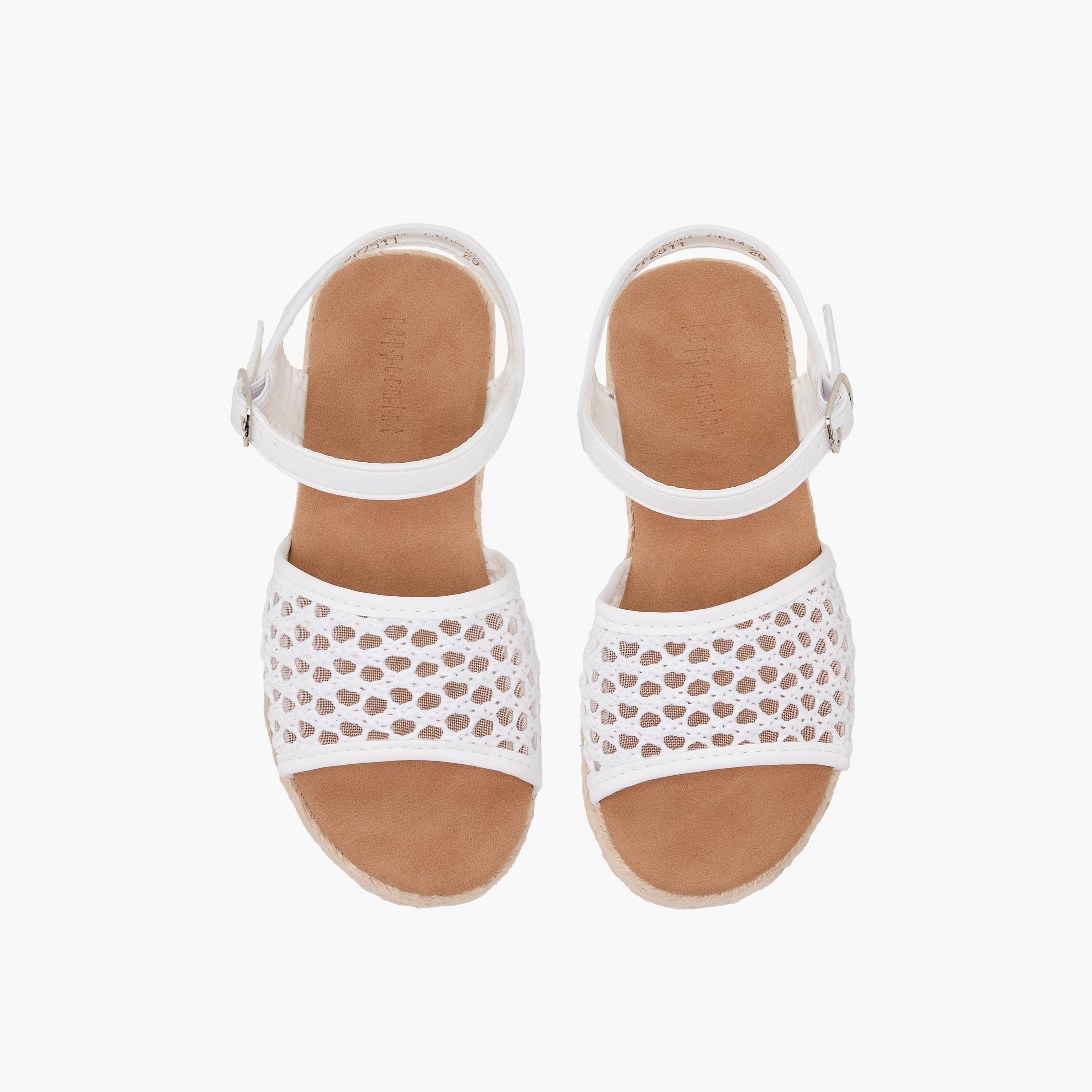 Peppermint Girls Mesh Detail Espadrille Buckle Closure Sandals-girls-shoes-sandals-image-1