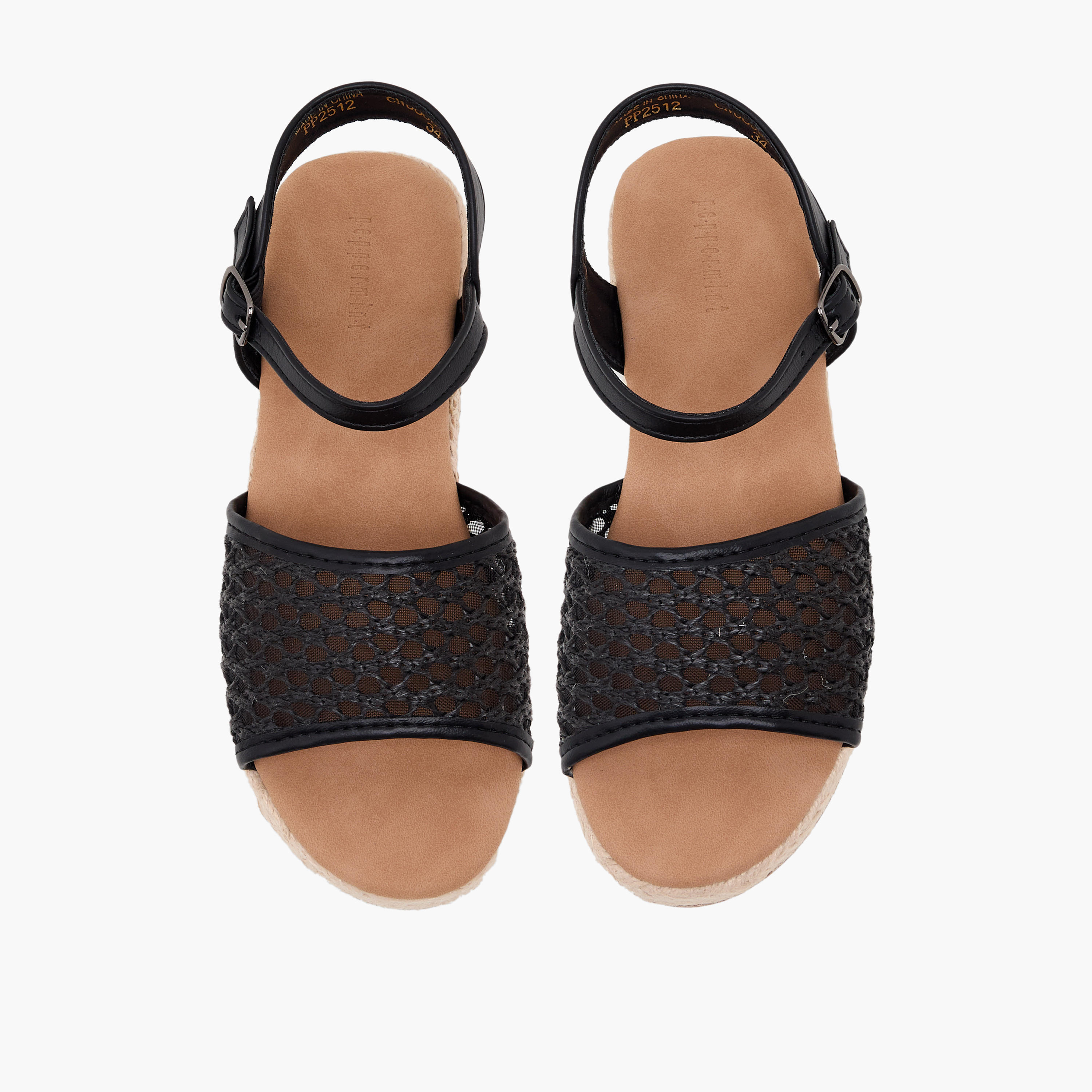 Peppermint Girls Mesh Detail Buckle Closure Espadrille Sandals-girls-shoes-sandals-image-1