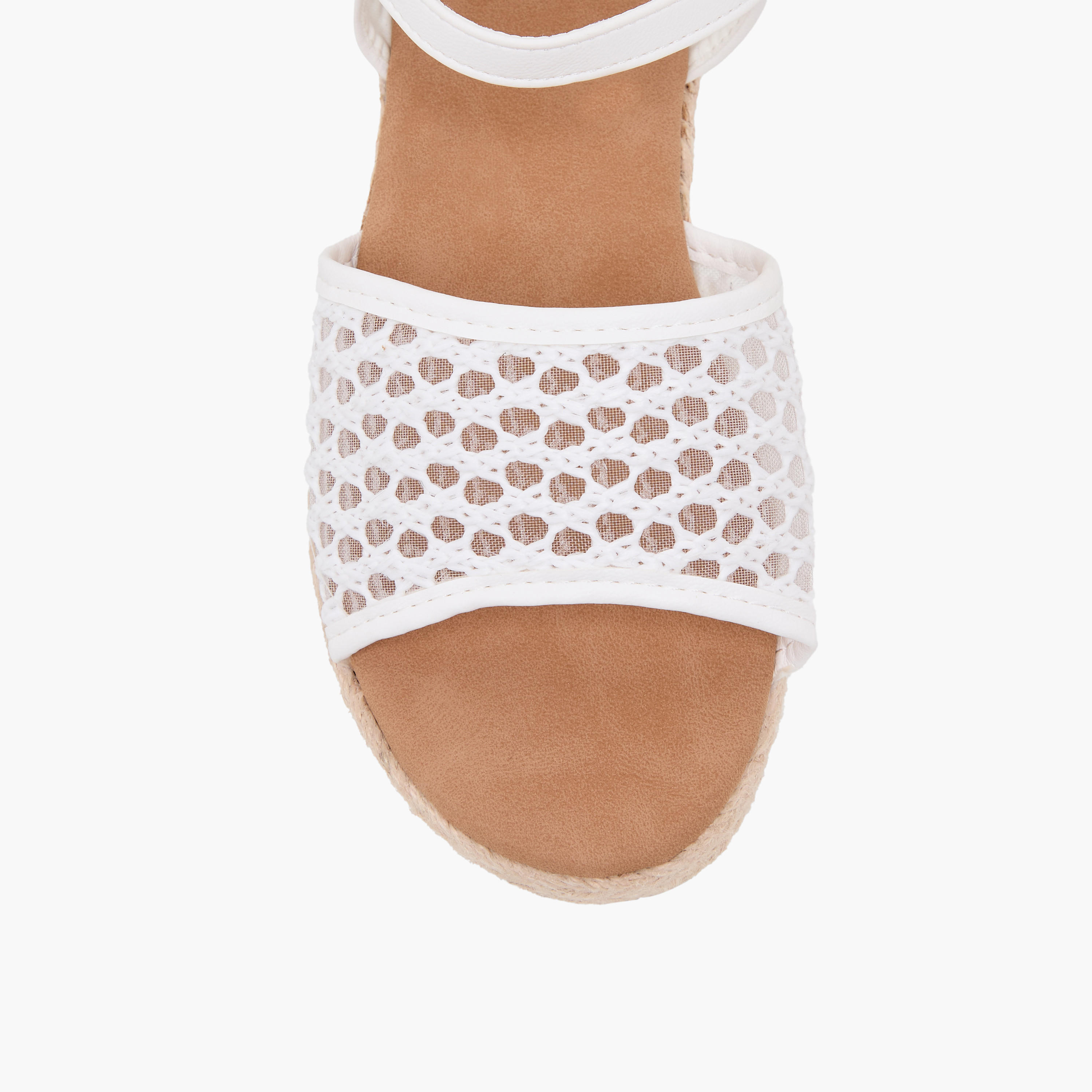 Peppermint Girls Mesh Detail Buckle Closure Espadrille Sandals-girls-shoes-sandals-image-3