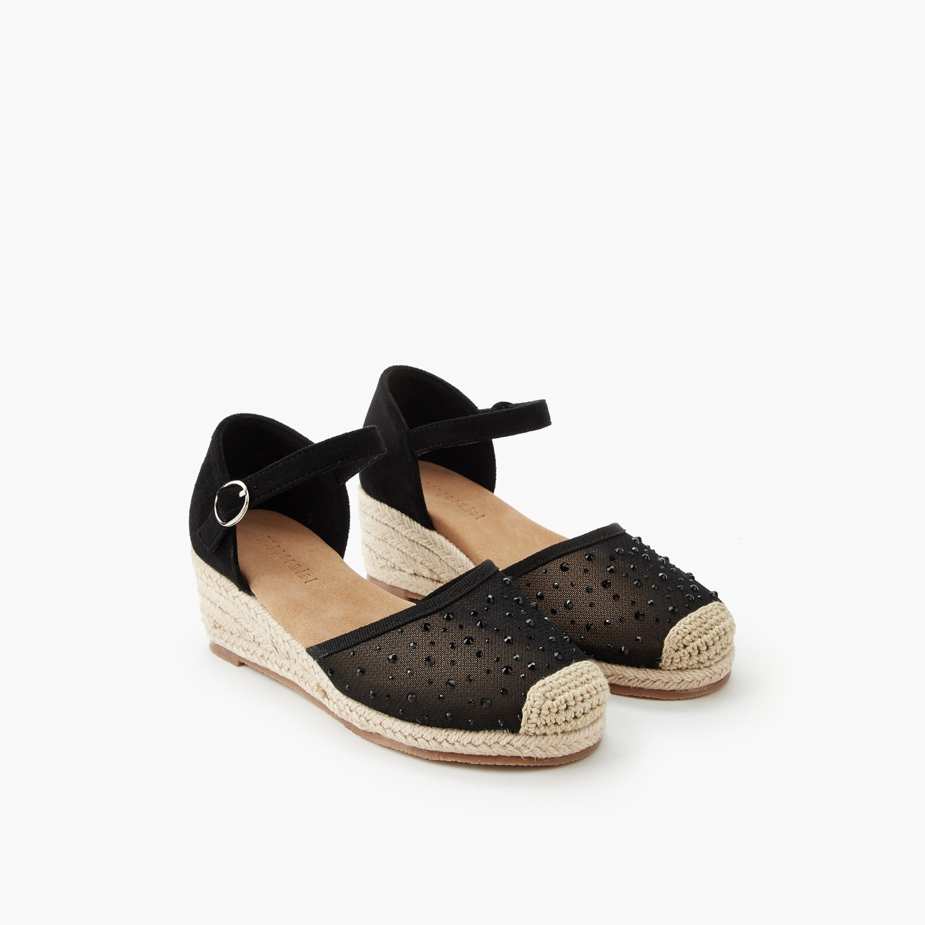 Peppermint Girls Wedge Heel Espadrille Sandals-girls-shoes-sandals-image-1