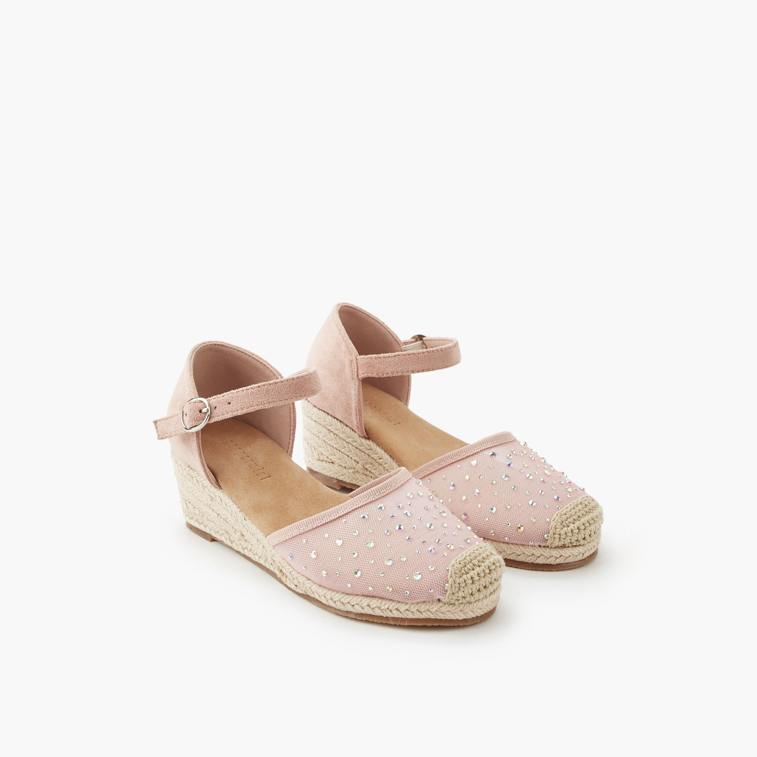 Peppermint Girls Wedge Heel Espadrille Sandals-girls-shoes-sandals-image-1