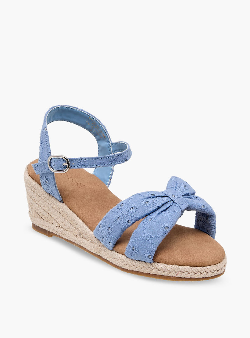 Peppermint Girls Embroidered Wedge Heel Sandals-girls-shoes-sandals-image-2