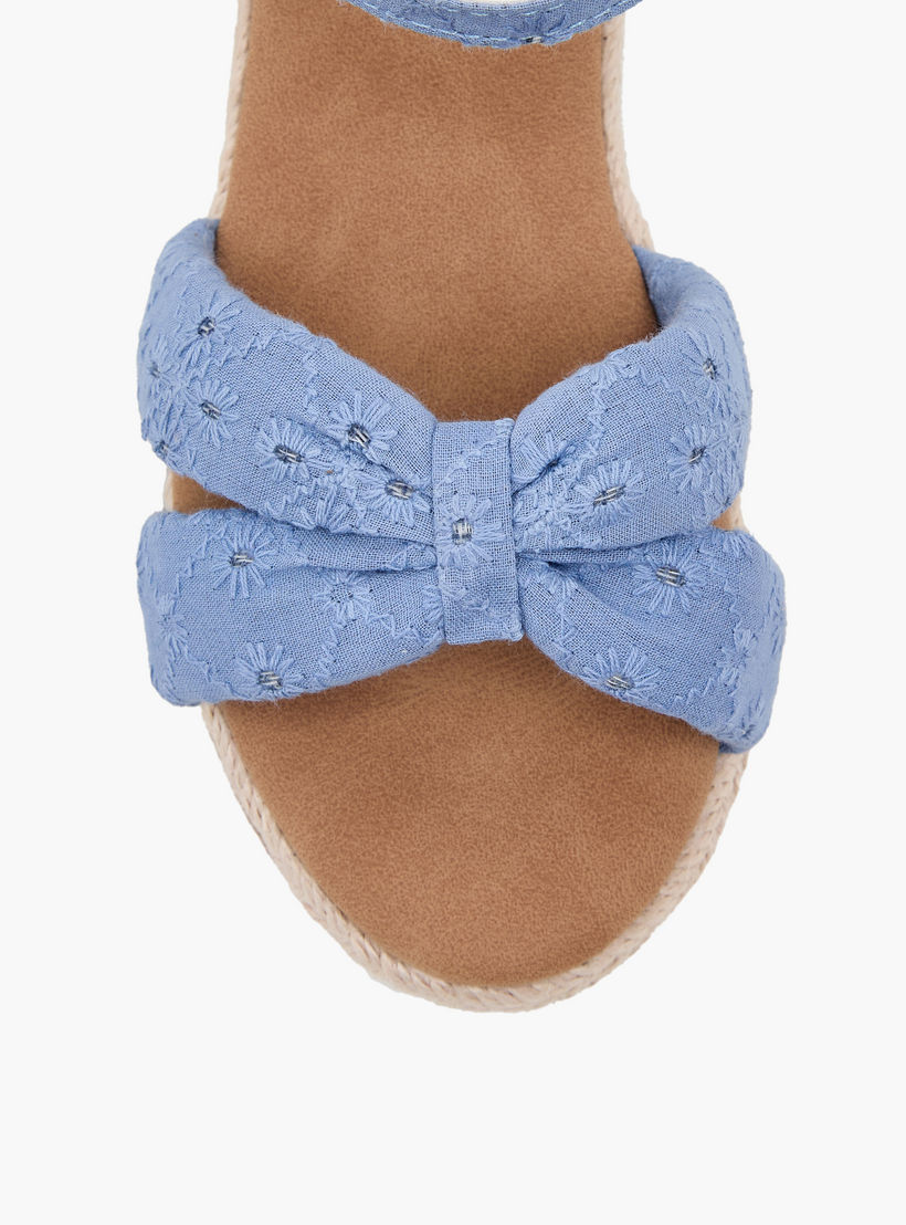 Peppermint Girls Embroidered Wedge Heel Sandals-girls-shoes-sandals-image-4