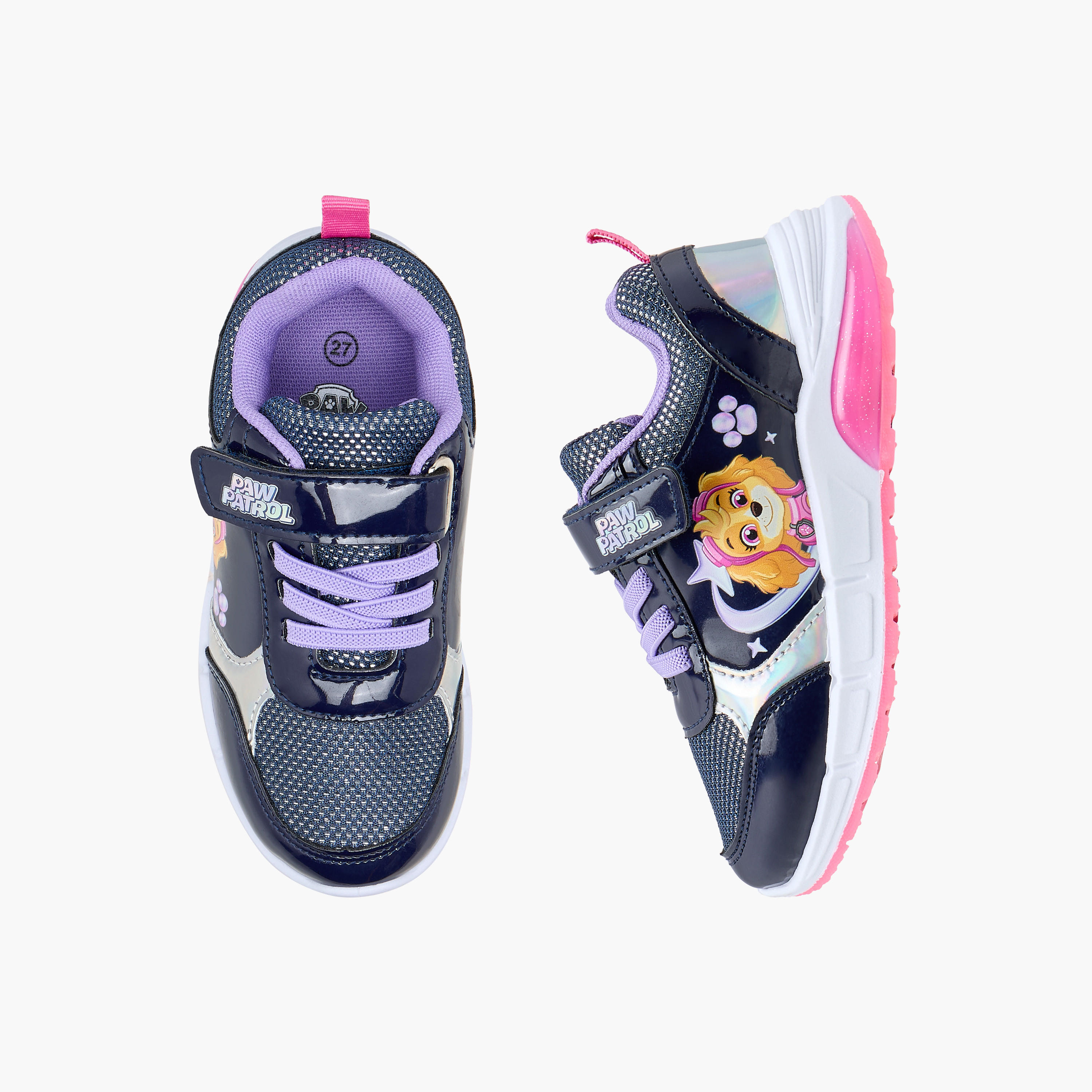 حذاء سنيكرز مضيء بطبعات باو باترول سكاي مع شريط إغلاق لاصق-girls-shoes-sneakers-image-1