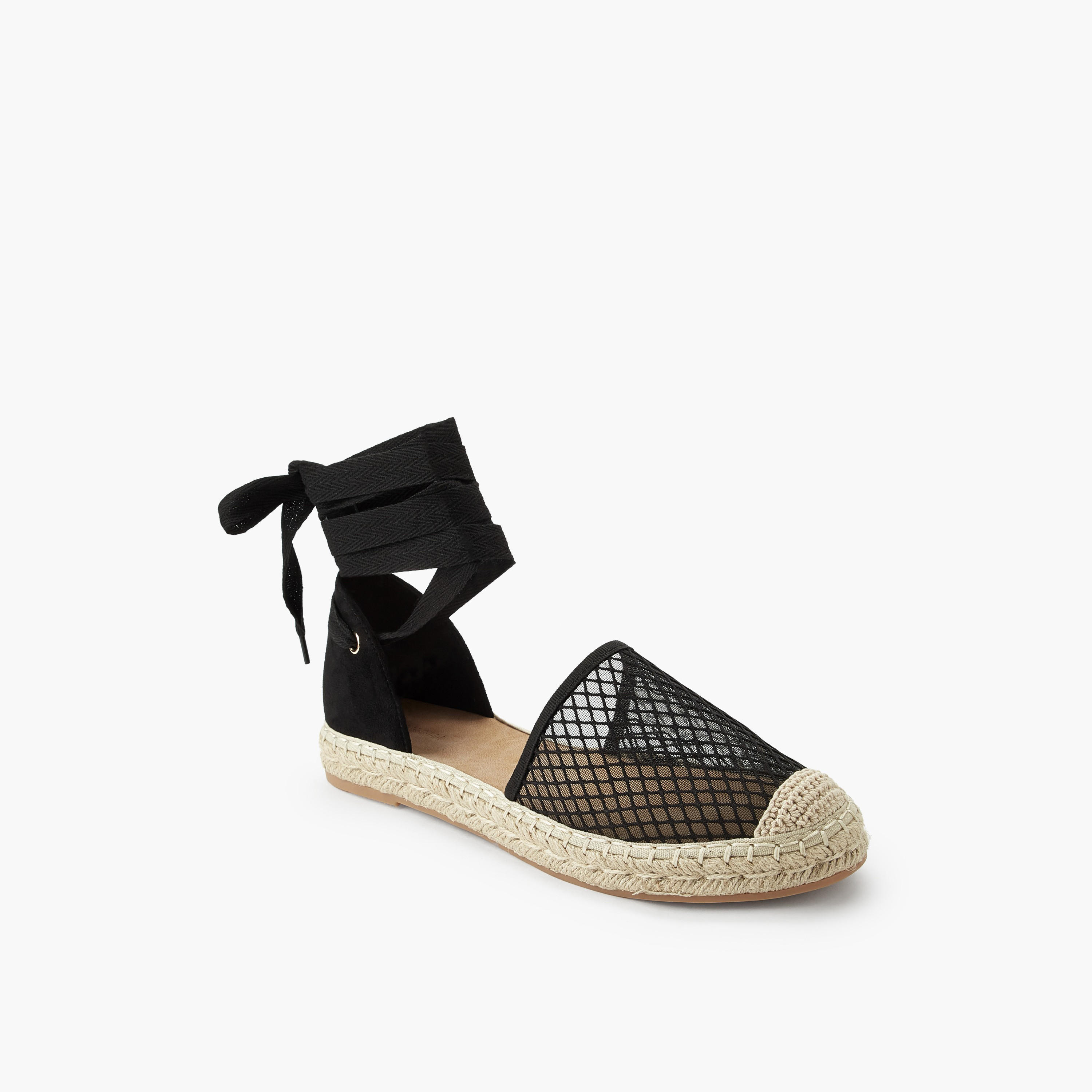 حذاء إسبادريل شبكي بحزام كاحل للبنات من بيبرمينت-women-shoes-flats-espadrilles-image-2