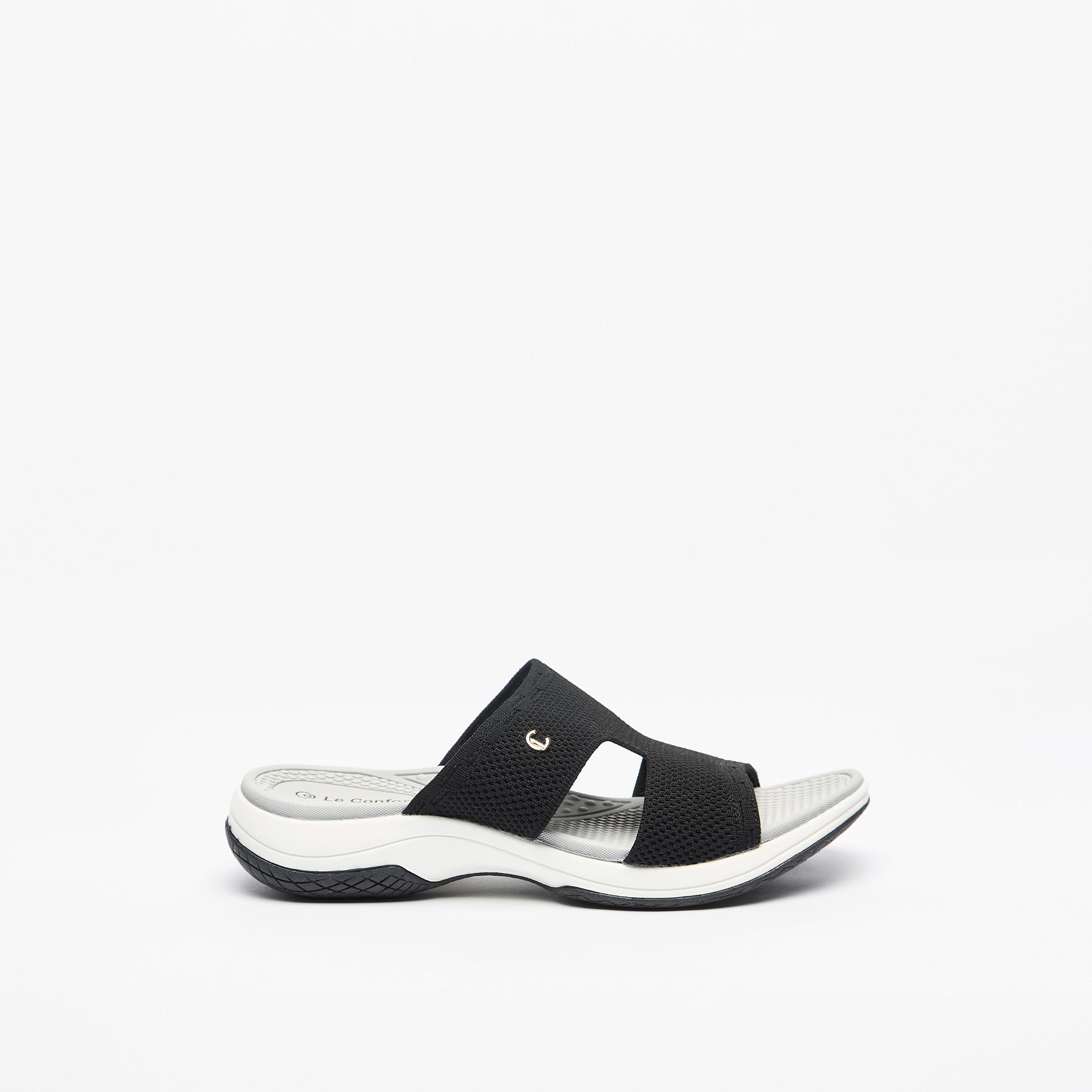 Le Confort Textured Slip-On Comfort Sandals-women-shoes-flats-sandals-image-3