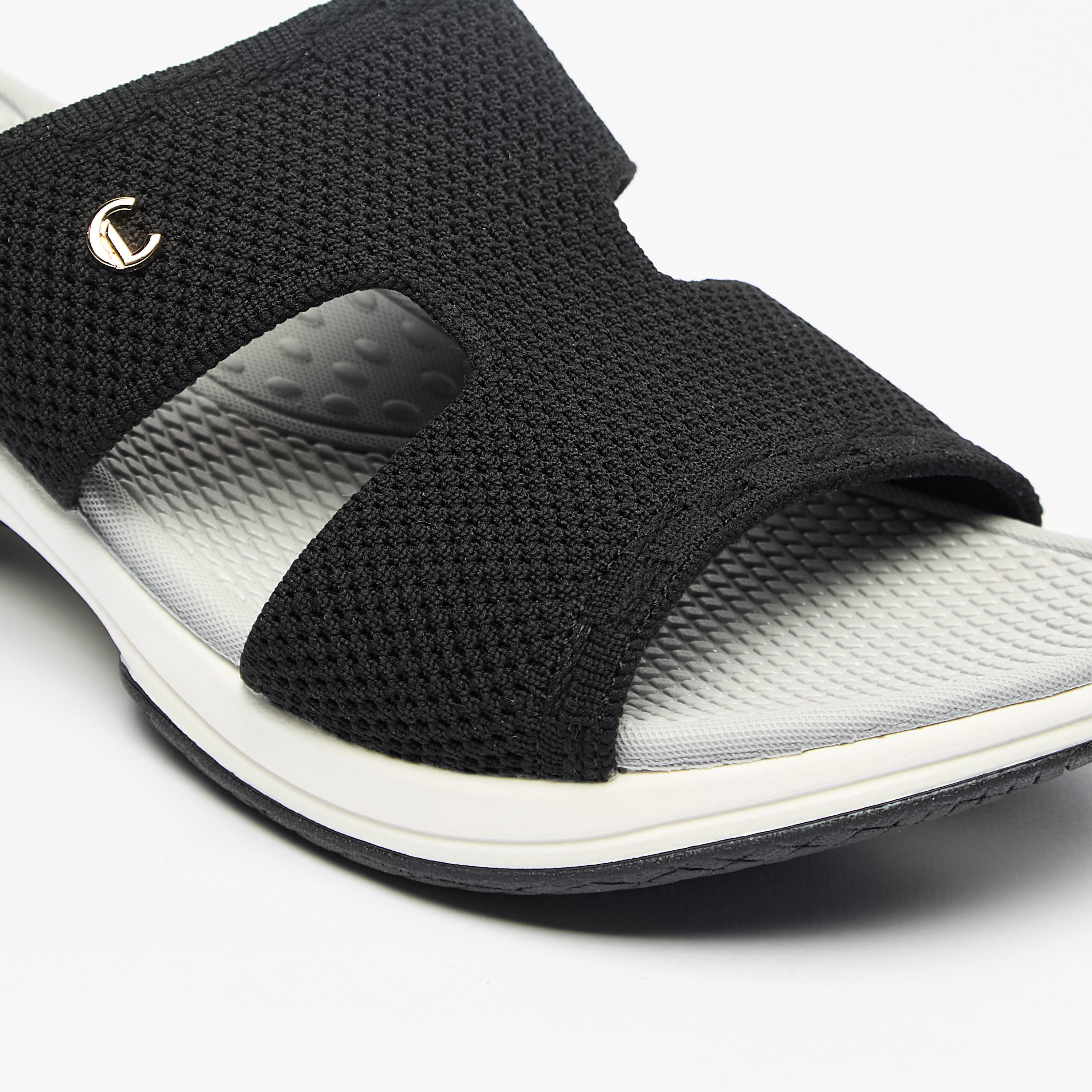 Le Confort Textured Slip-On Comfort Sandals-women-shoes-flats-sandals-image-5