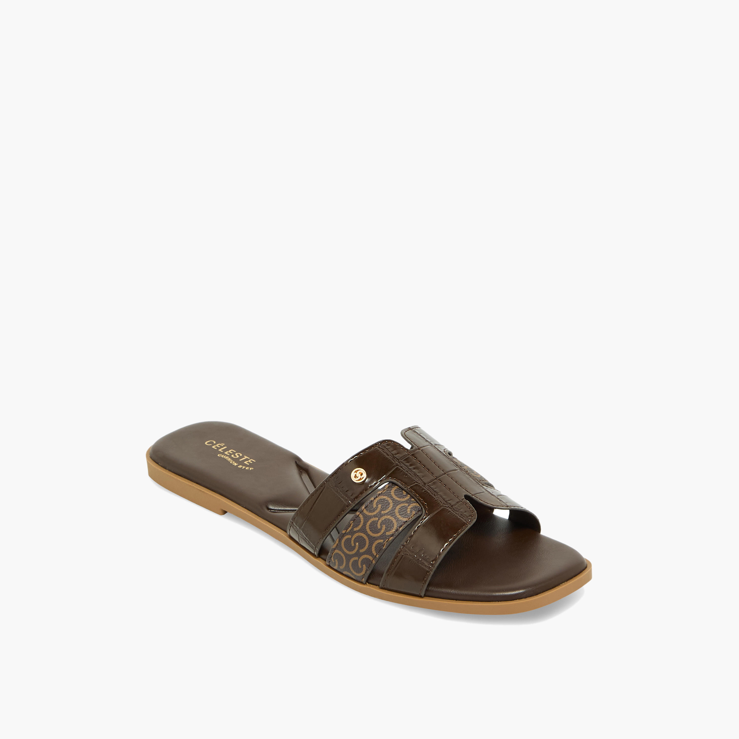 صندل نسائي بطبعة المونوغرام من سيليست-women-shoes-sandals-flats-image-2