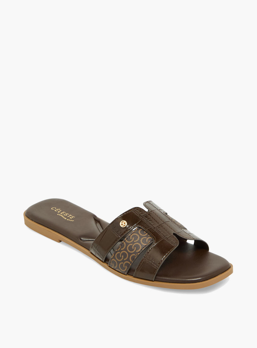 صندل نسائي بطبعة المونوغرام من سيليست-women-shoes-sandals-flats-image-2