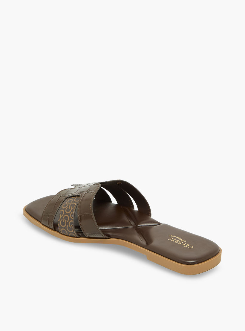 صندل نسائي بطبعة المونوغرام من سيليست-women-shoes-sandals-flats-image-5