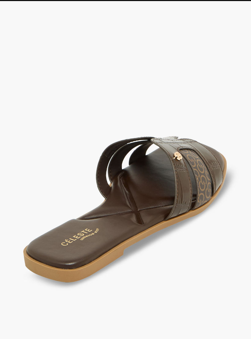 صندل نسائي بطبعة المونوغرام من سيليست-women-shoes-sandals-flats-image-6