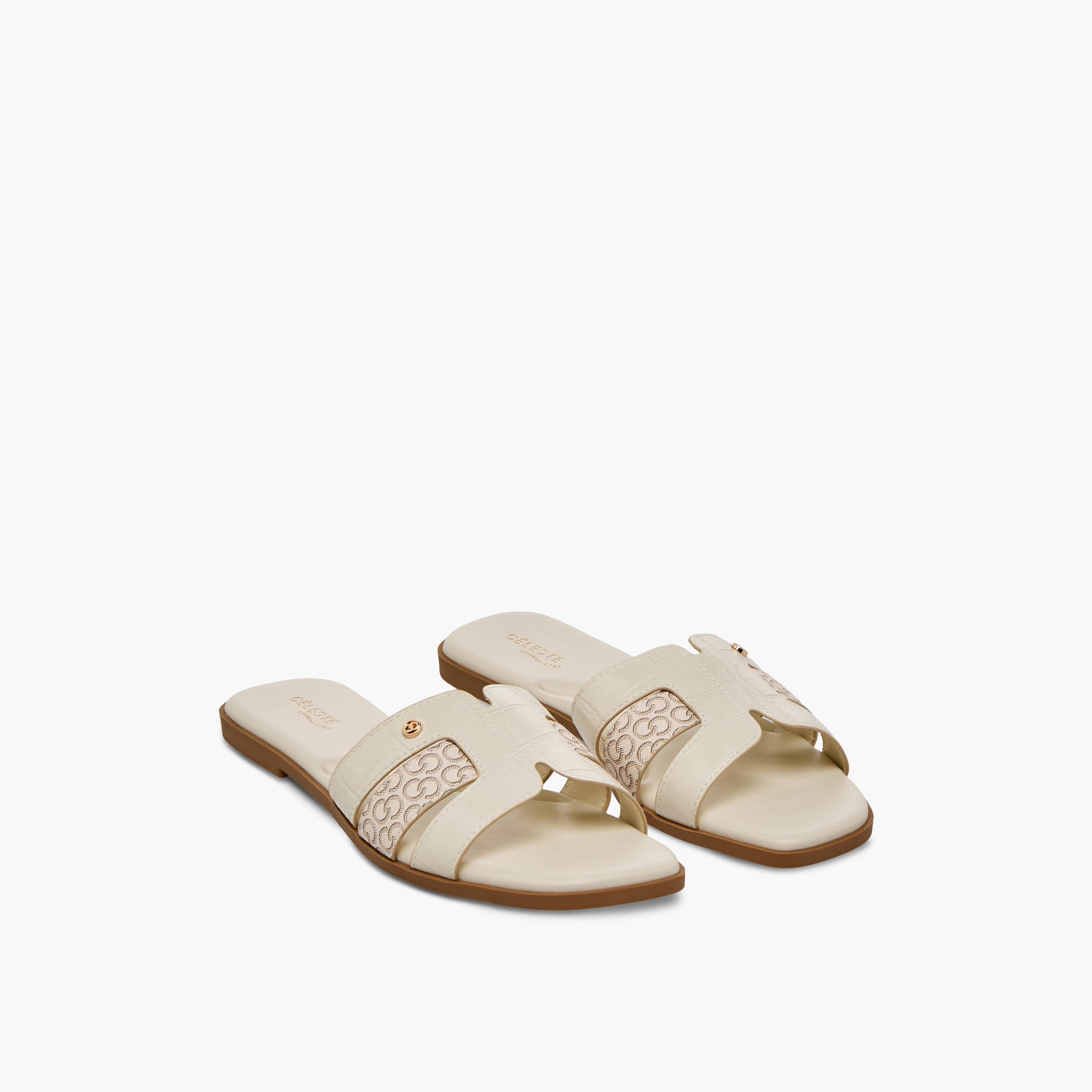 Celeste Women Monogram Print Sandals-women-shoes-sandals-flats-image-1