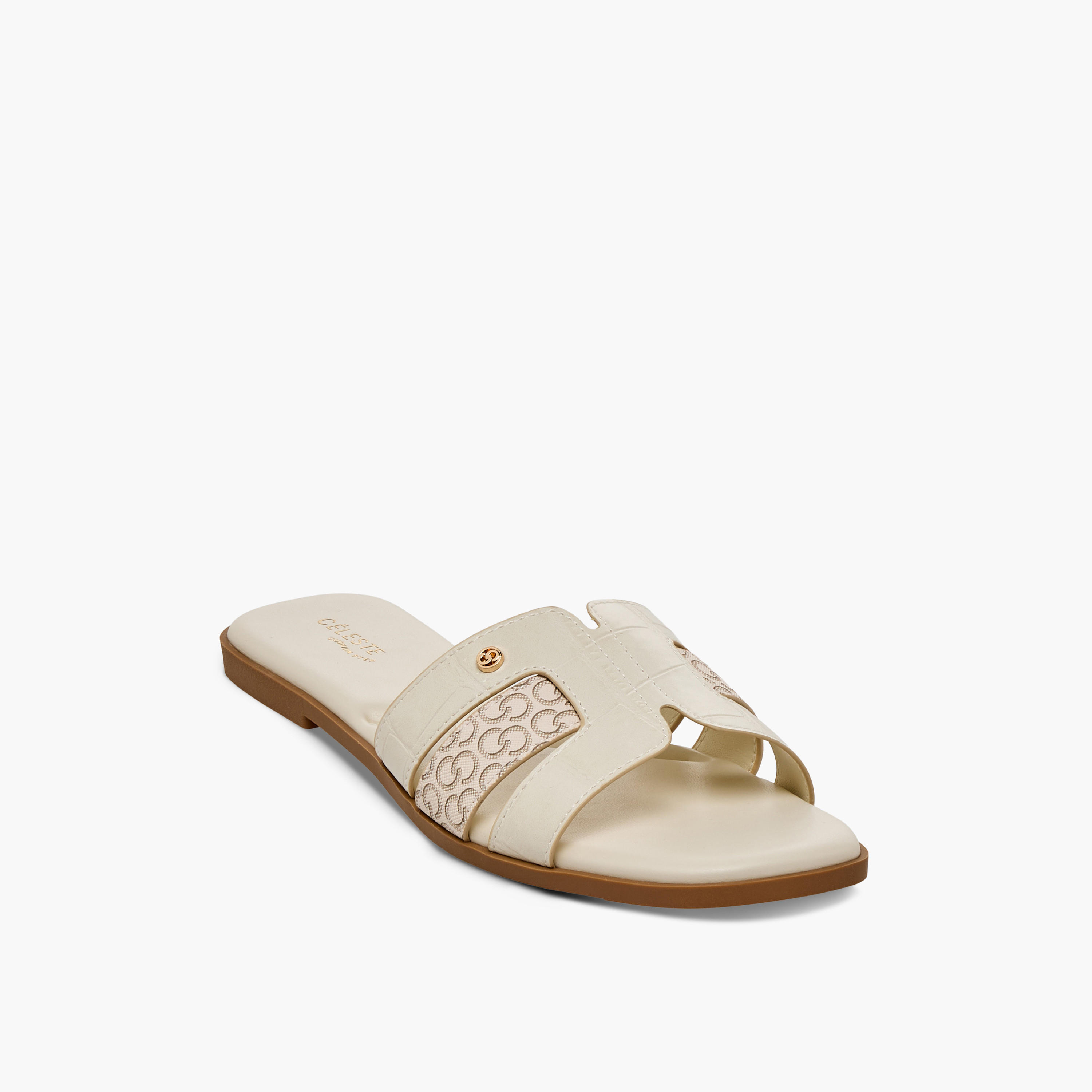 Celeste Women Monogram Print Sandals-women-shoes-sandals-flats-image-2
