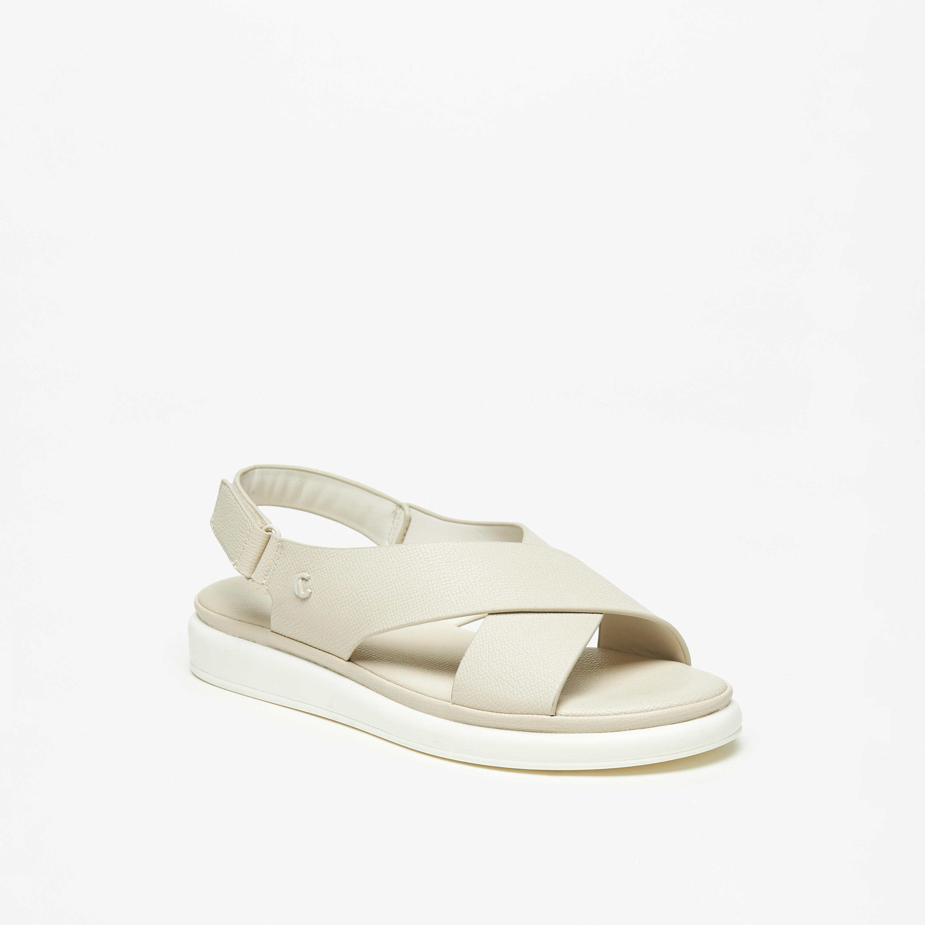 Le Confort Textured Hook & Loop Comfort Sandals-women-shoes-flats-sandals-image-1