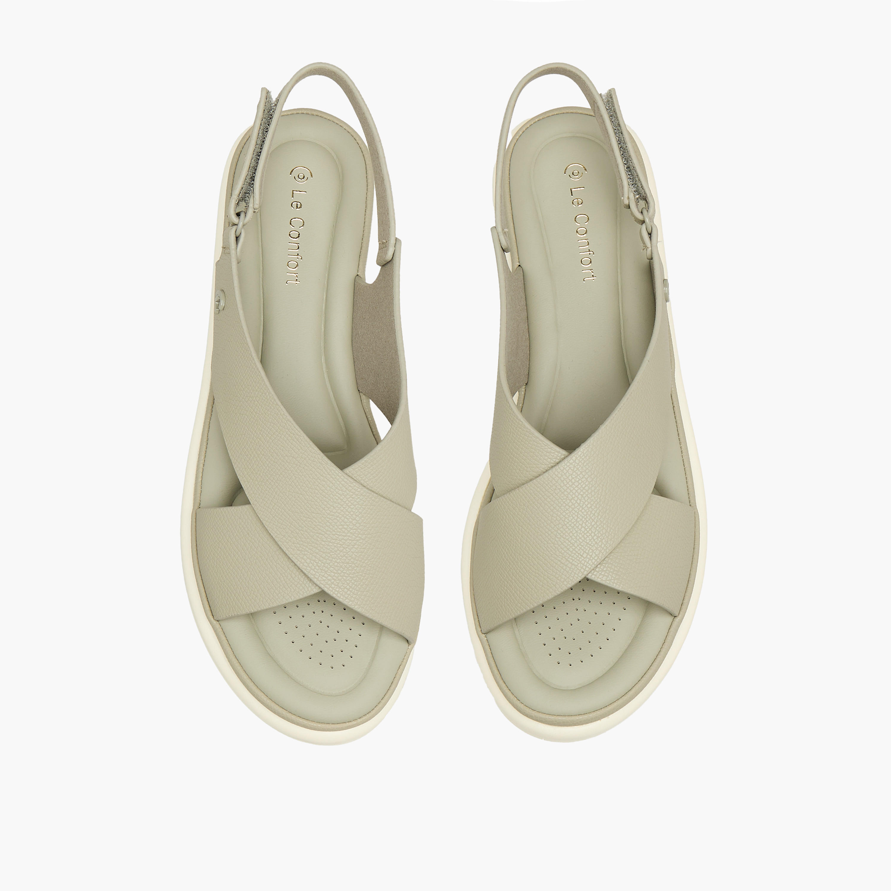 Le Confort Textured Hook & Loop Comfort Sandals-women-shoes-flats-sandals-image-1